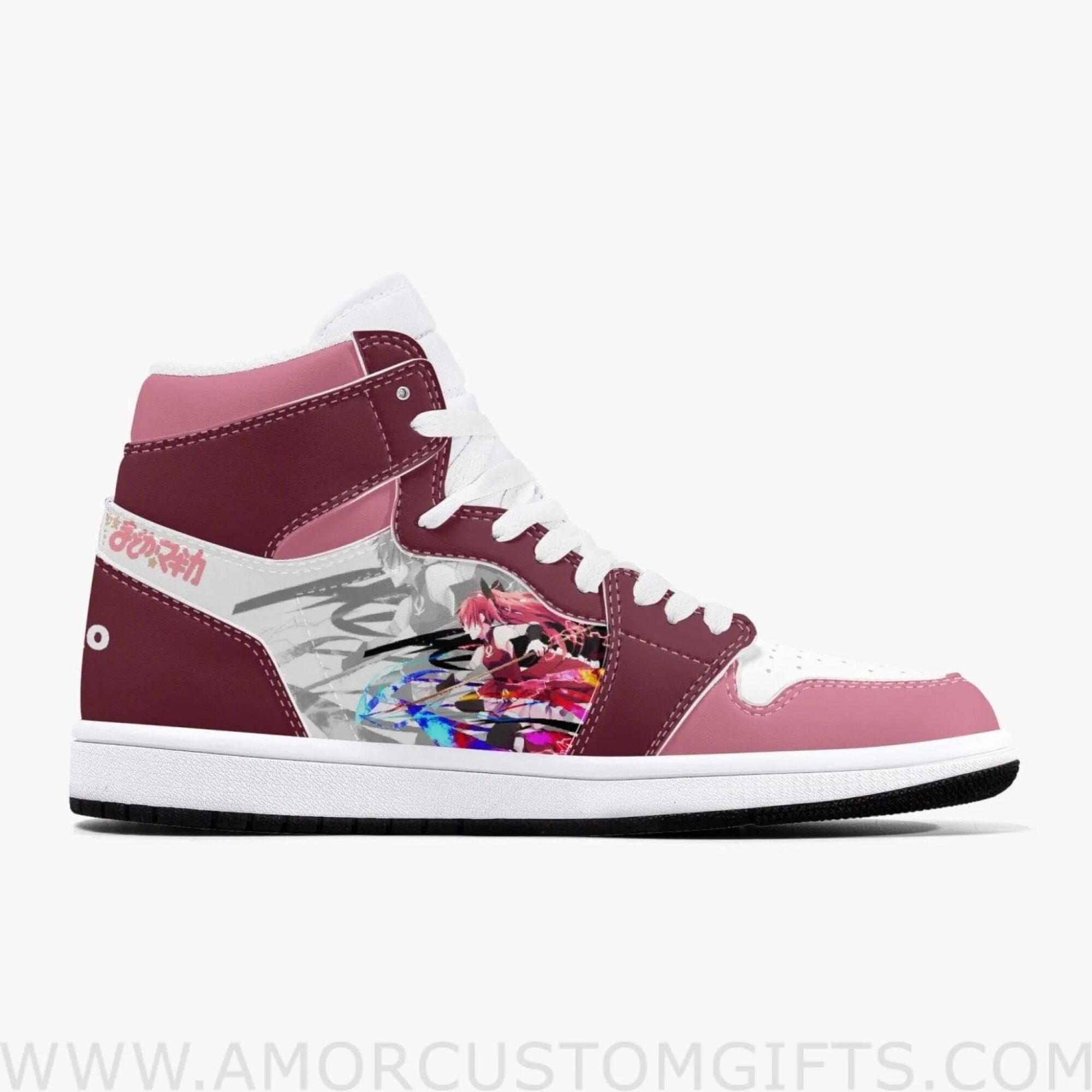 Custom Madoka Magica Sakura JD1 Anime Sneakers Mid 1 Basketball Shoes