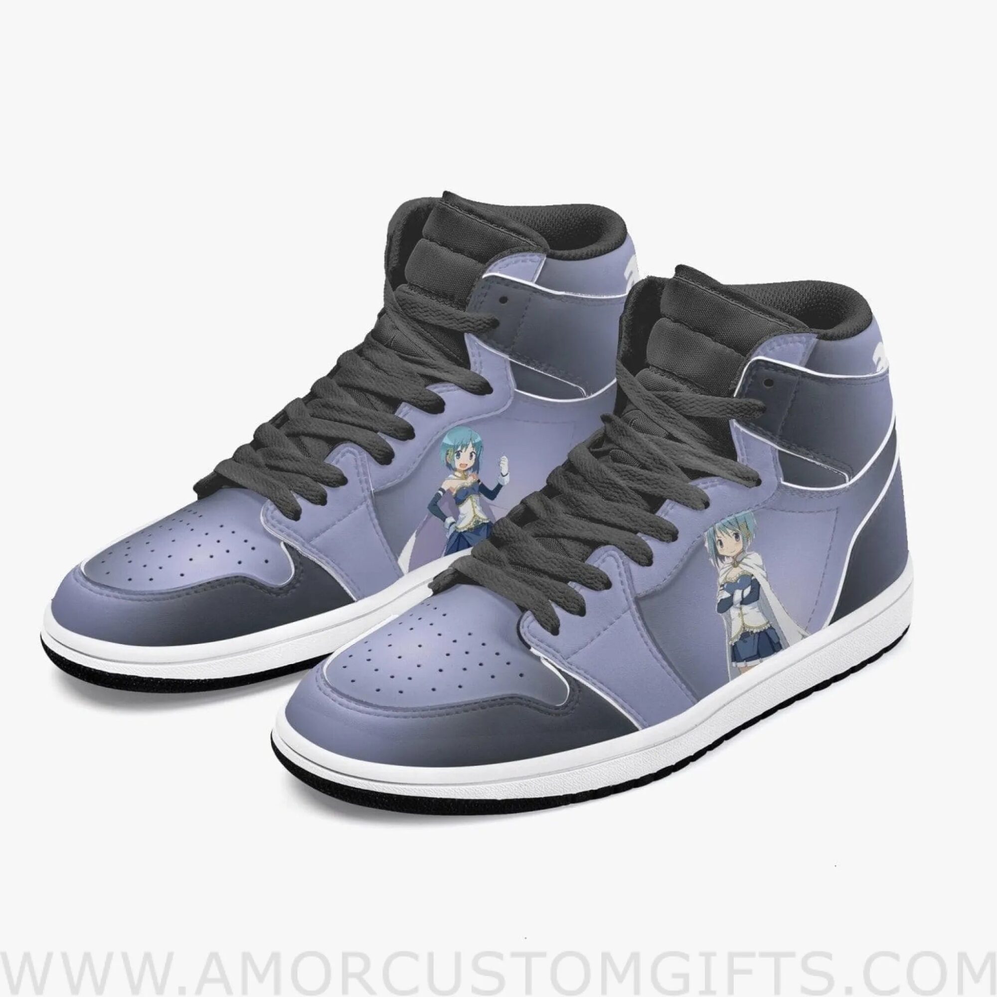 Custom Madoka Magica Sayaka Miki JD1 Anime Sneakers Mid 1 Basketball Shoes