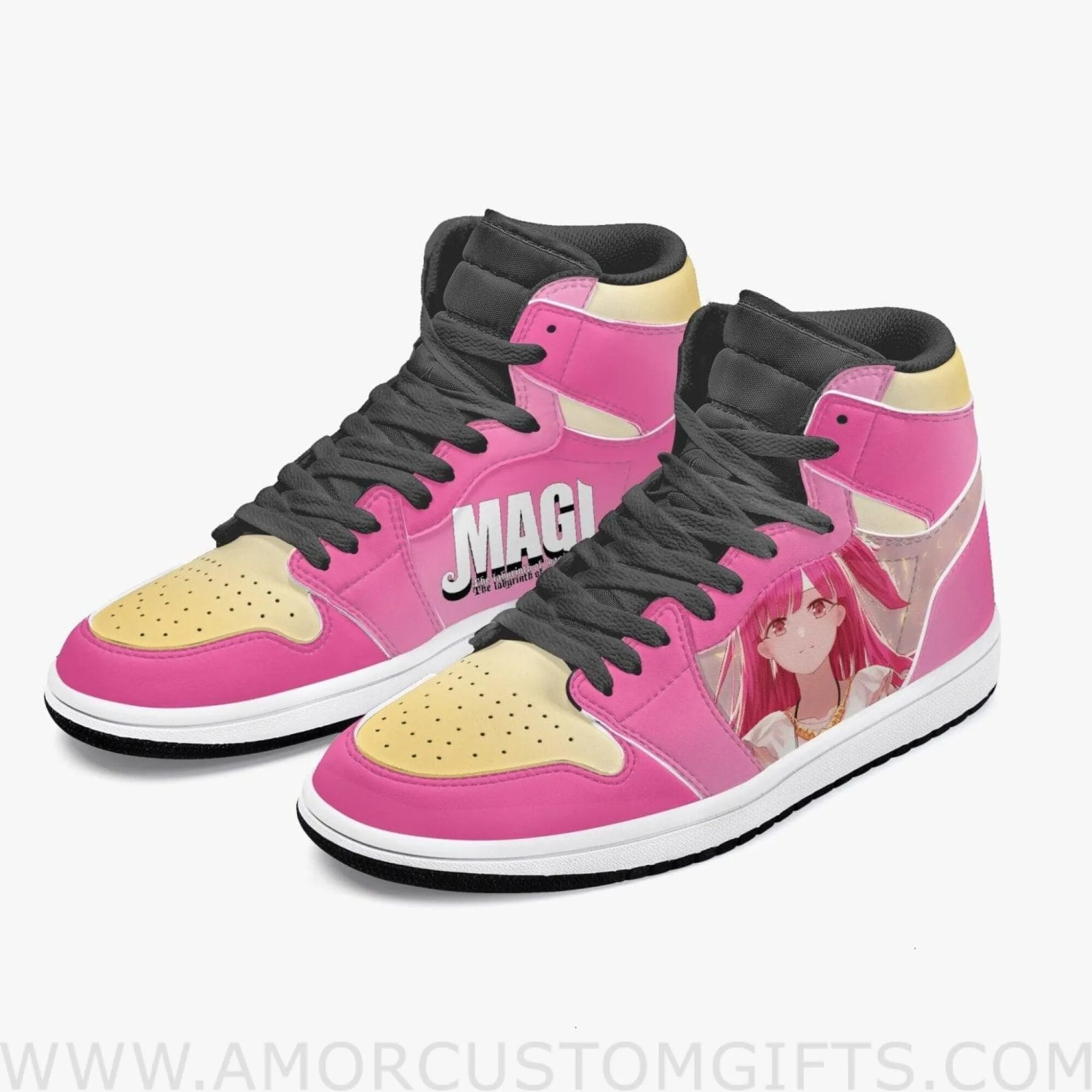 Custom Magi The Labyrinth Of Magic Morgiana JD1 Anime Sneakers Mid 1 Basketball Shoes