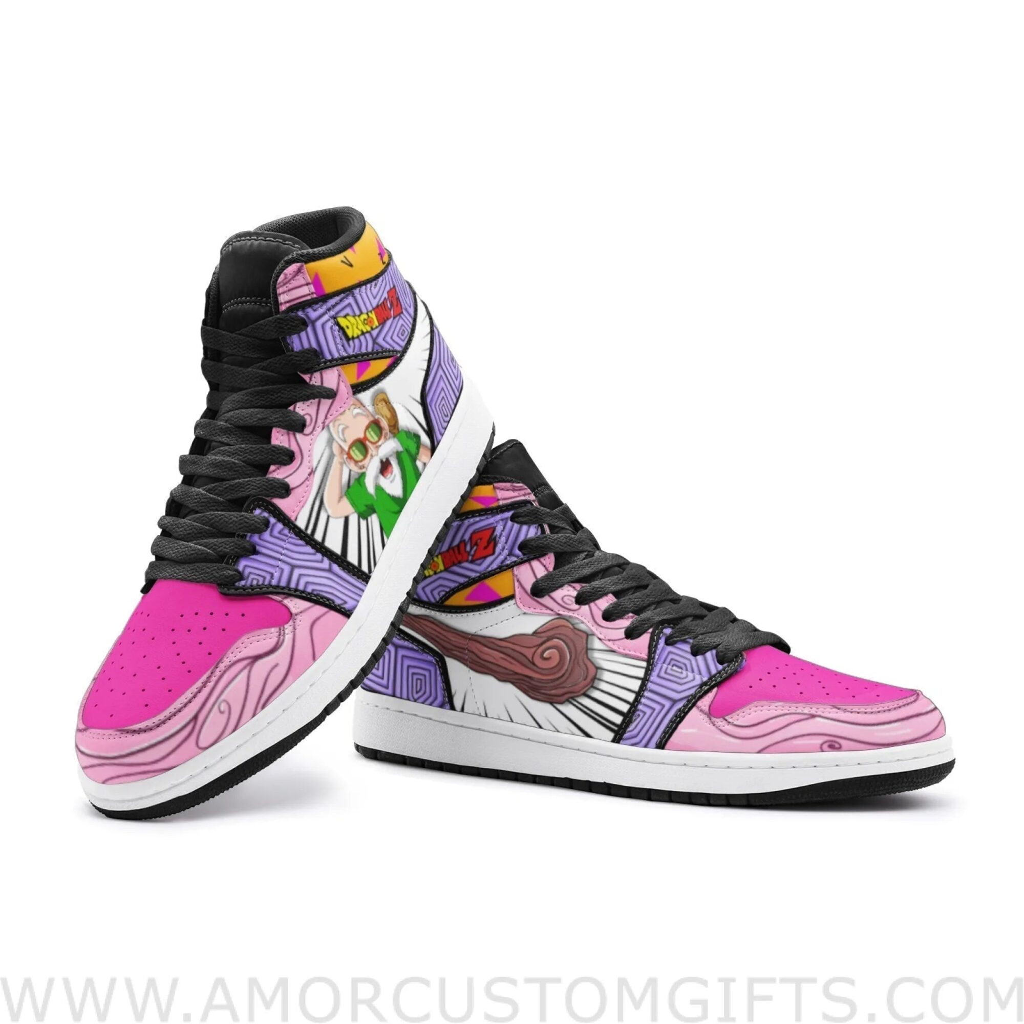 Custom Master Roshi Dragon Ball Z Mid Top Basketball Sneakers Shoes | Personalizable Anime Fan Sneakers