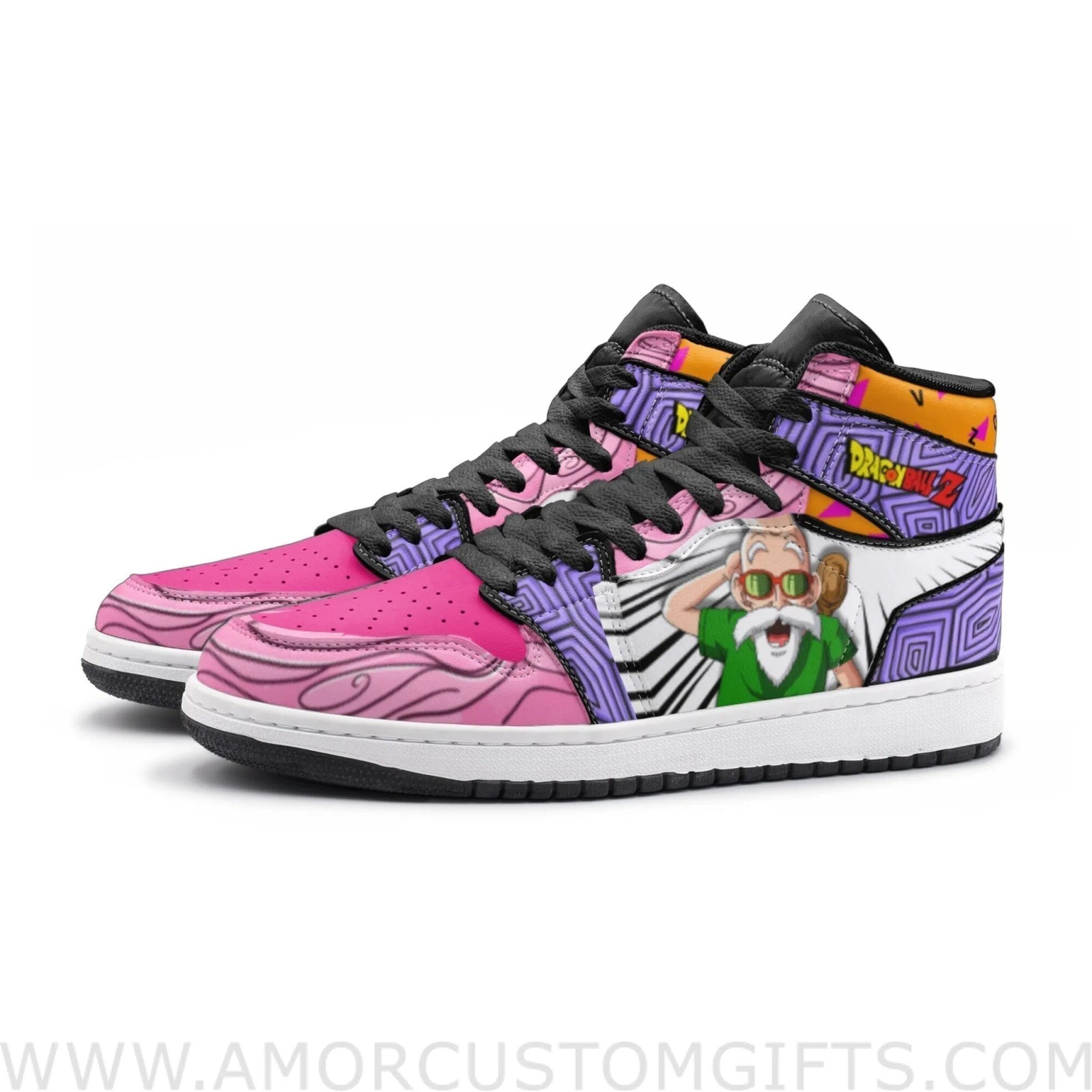 Custom Master Roshi Dragon Ball Z Mid Top Basketball Sneakers Shoes | Personalizable Anime Fan Sneakers