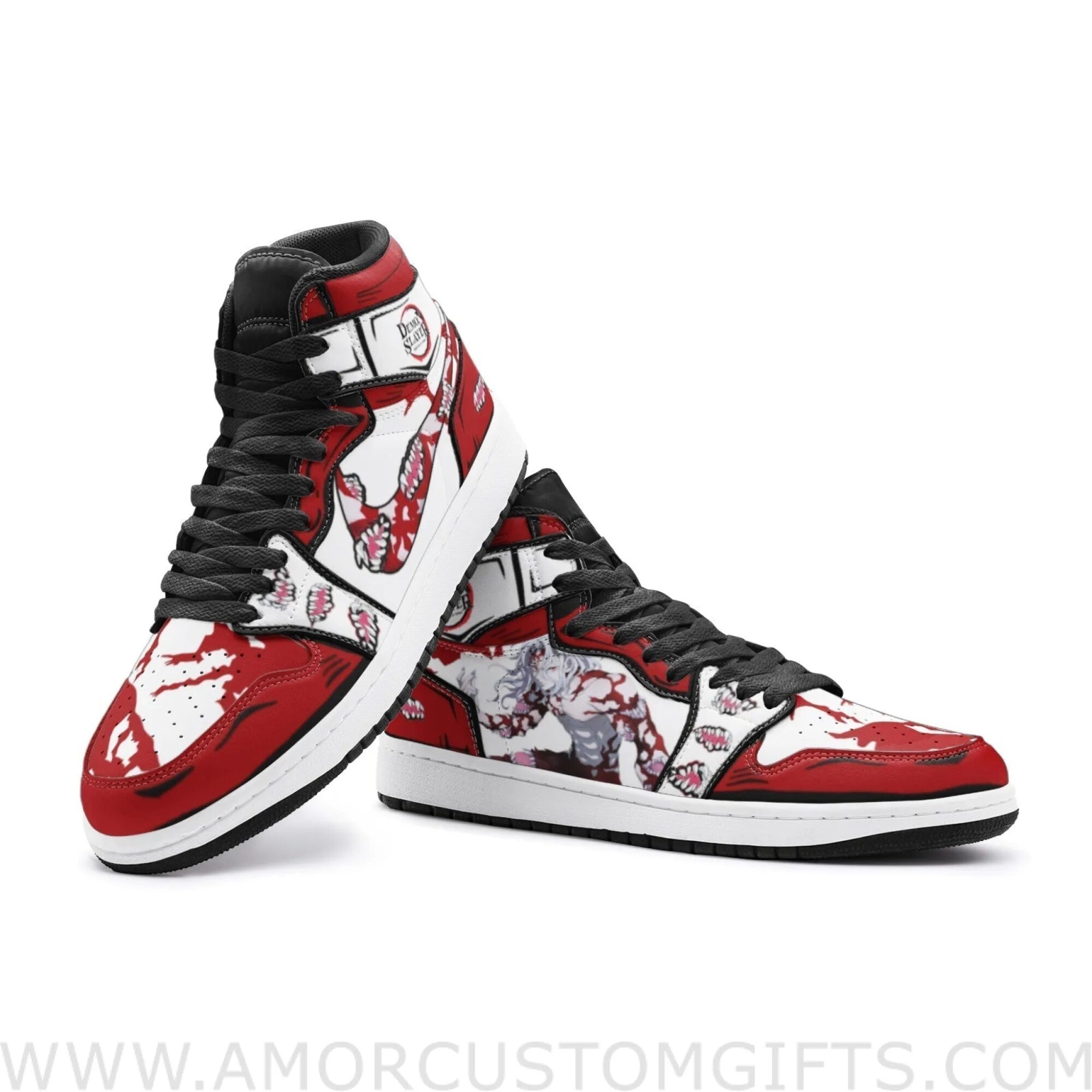 Custom Muzan Kibutsuji Demon Slayer Mid Top Basketball Sneakers Shoes | Personalizable Anime Fan Sneakers