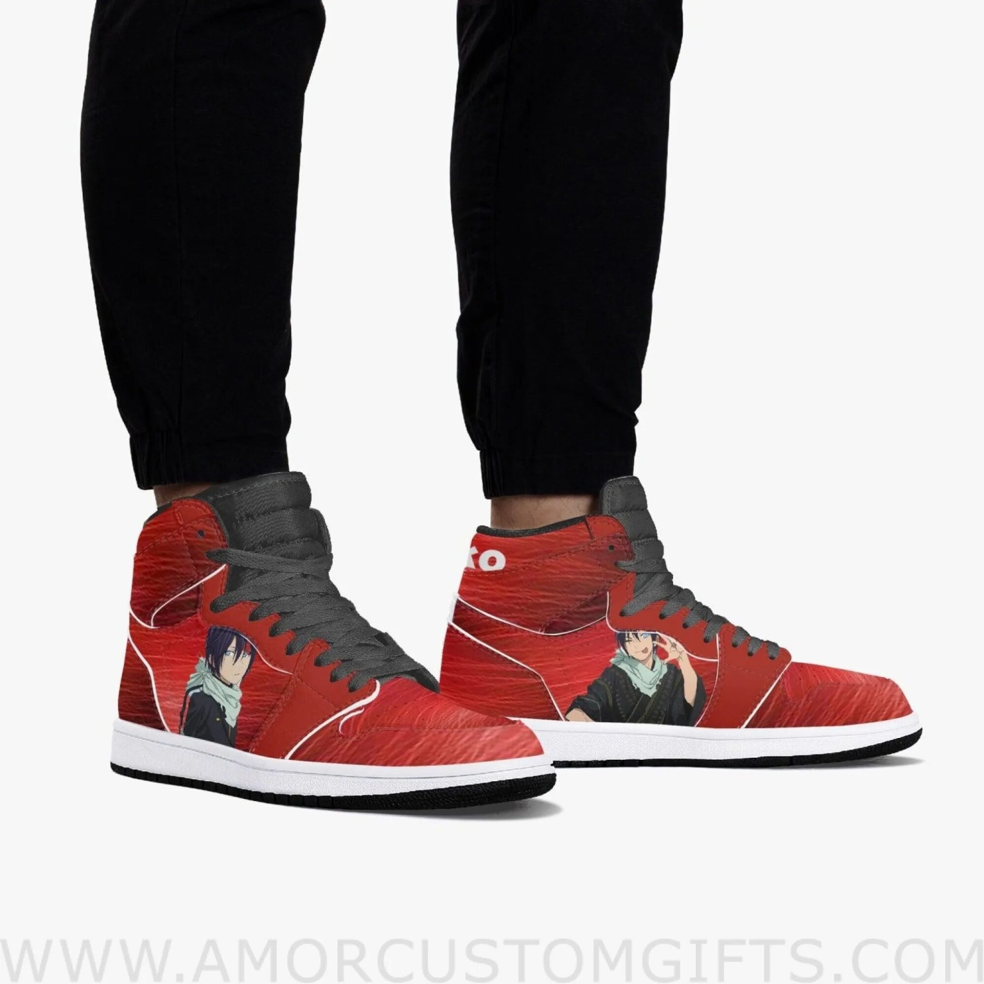 Custom NoraGami Yato JD1 Anime Sneakers Mid 1 Basketball Shoes