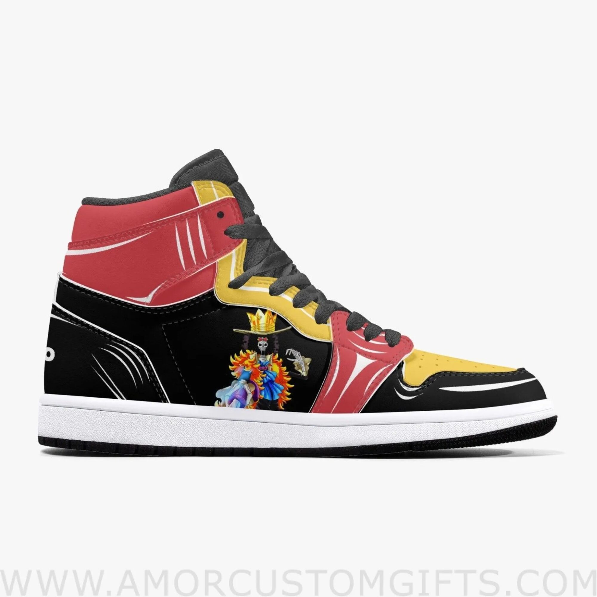 Custom One Piece Brook JD1 Anime Sneakers Mid 1 Basketball Shoes