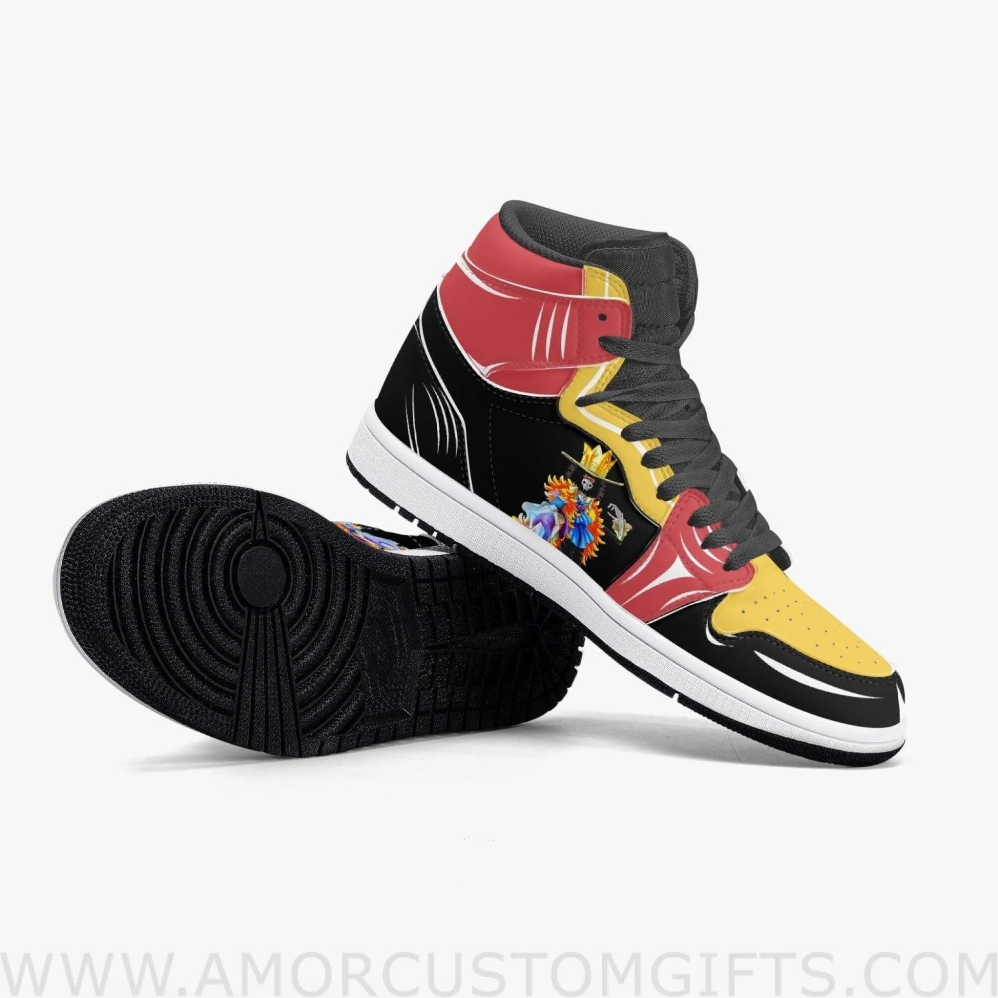 Custom One Piece Brook JD1 Anime Sneakers Mid 1 Basketball Shoes