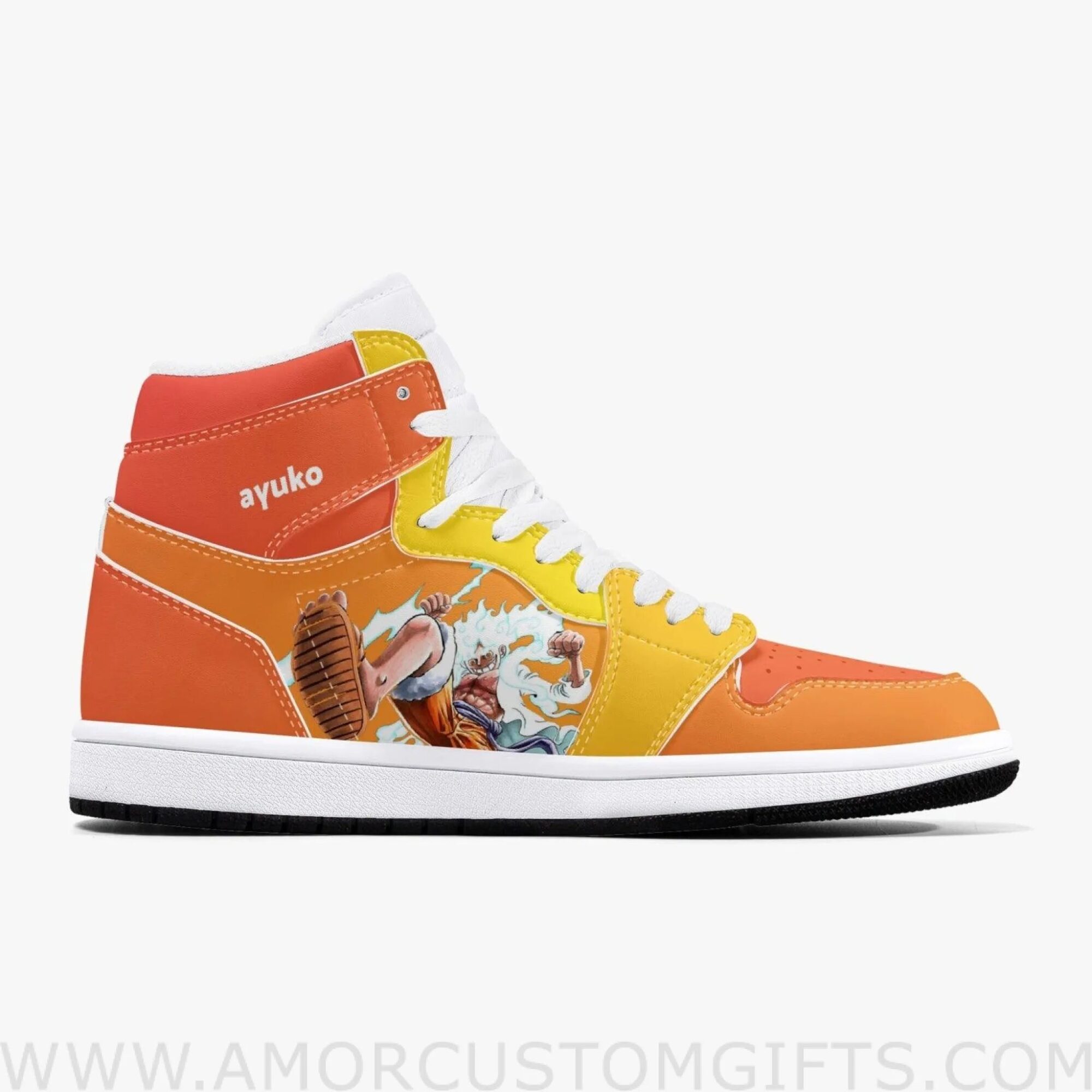 Custom One Piece Luffy Gear 5 JD1 Anime Sneakers Mid 1 Basketball Shoes