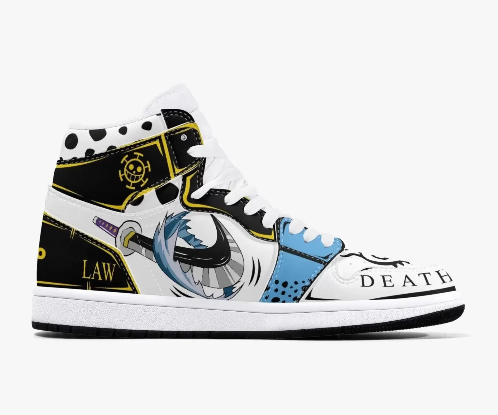 Custom One Piece Trafalgar D Water Law JD1 Anime Shoes Mid Top Sneakers