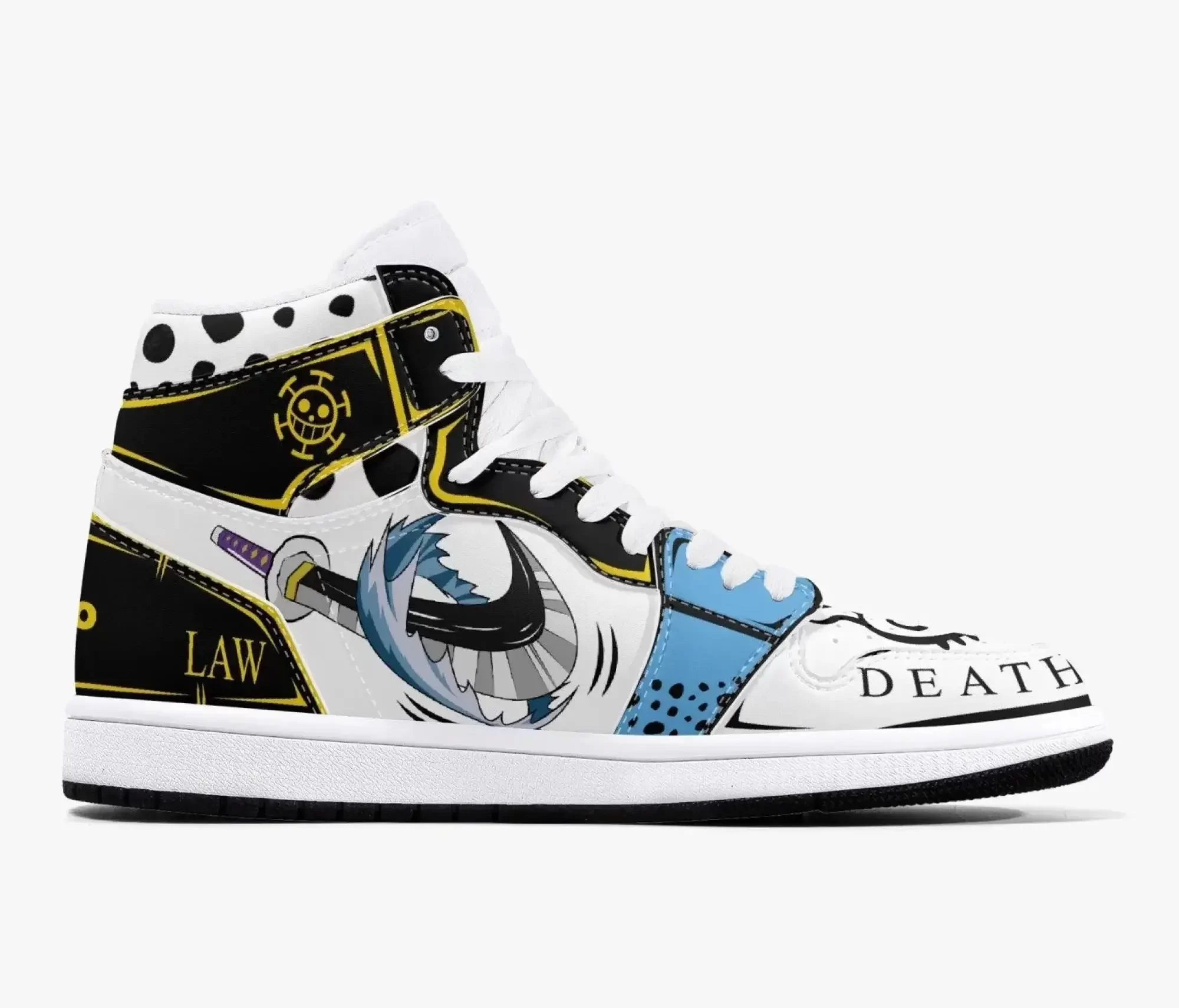 Custom One Piece Trafalgar D Water Law JD1 Anime Shoes Mid Top Sneakers