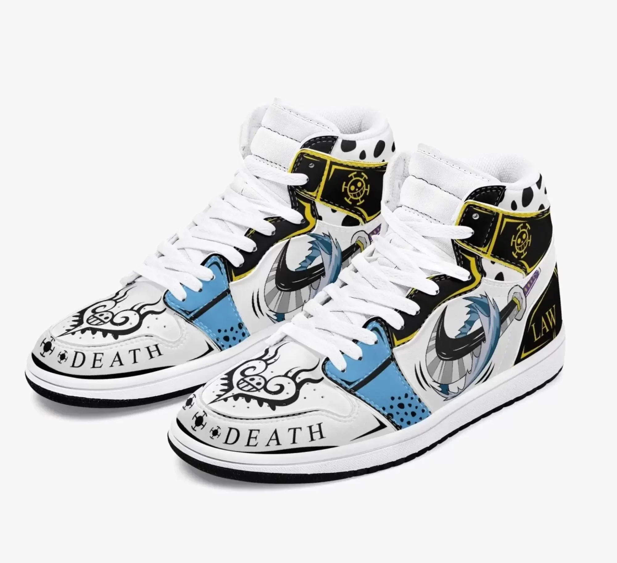 Custom One Piece Trafalgar D Water Law JD1 Anime Shoes Mid Top Sneakers