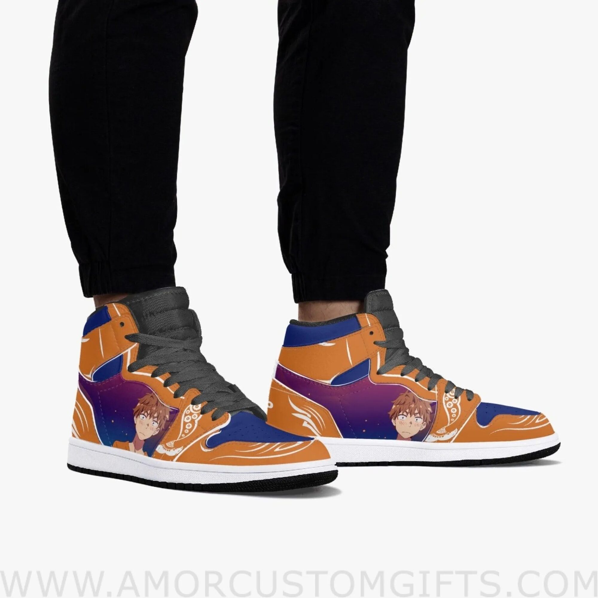 Custom Rent A Girlfriend Kazuya Kinoshita JD1 Anime Sneakers Mid 1 Basketball Shoes