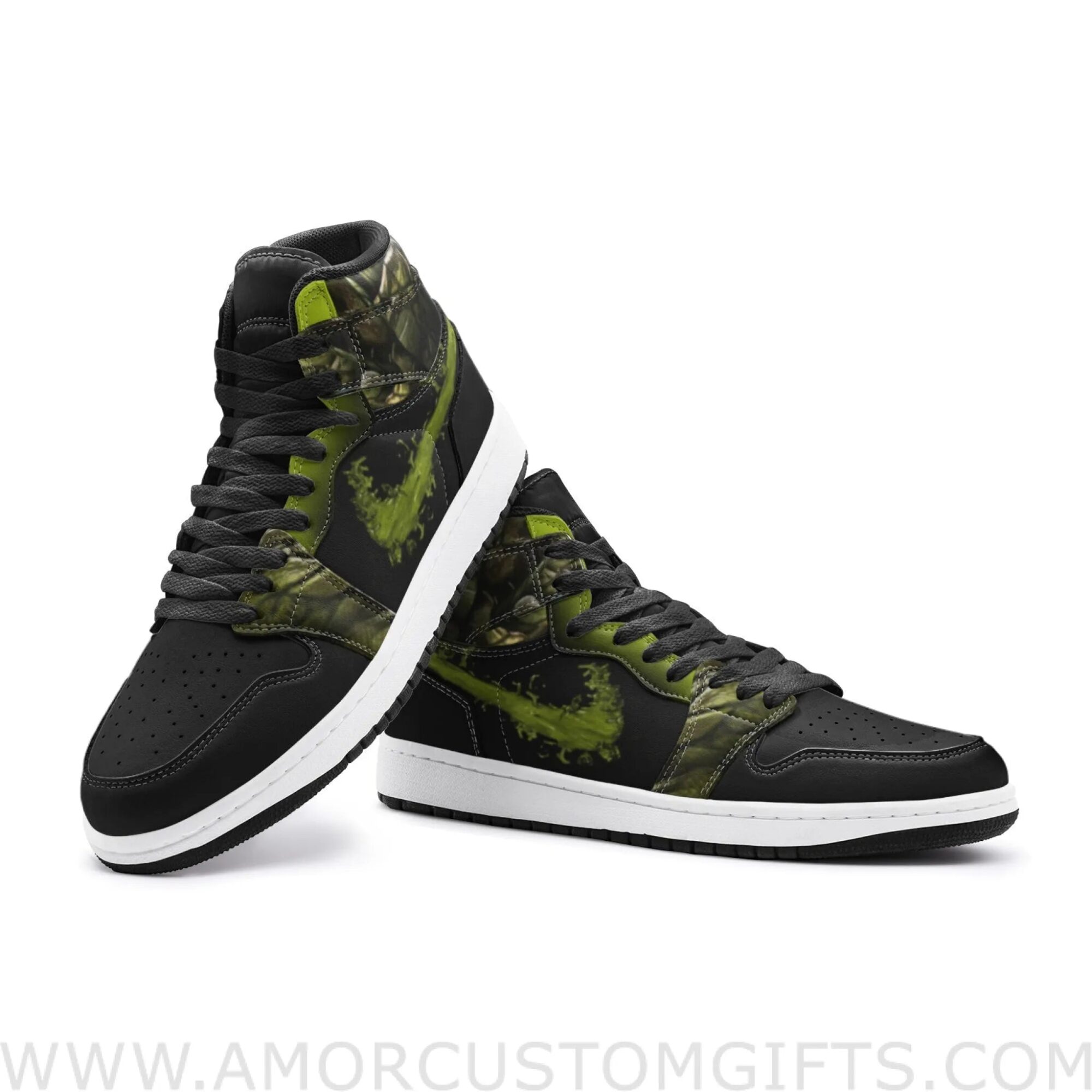 Custom Reptile Mortal Kombat Mid Top Basketball Sneakers Shoes | Personalizable Anime Fan Sneakers