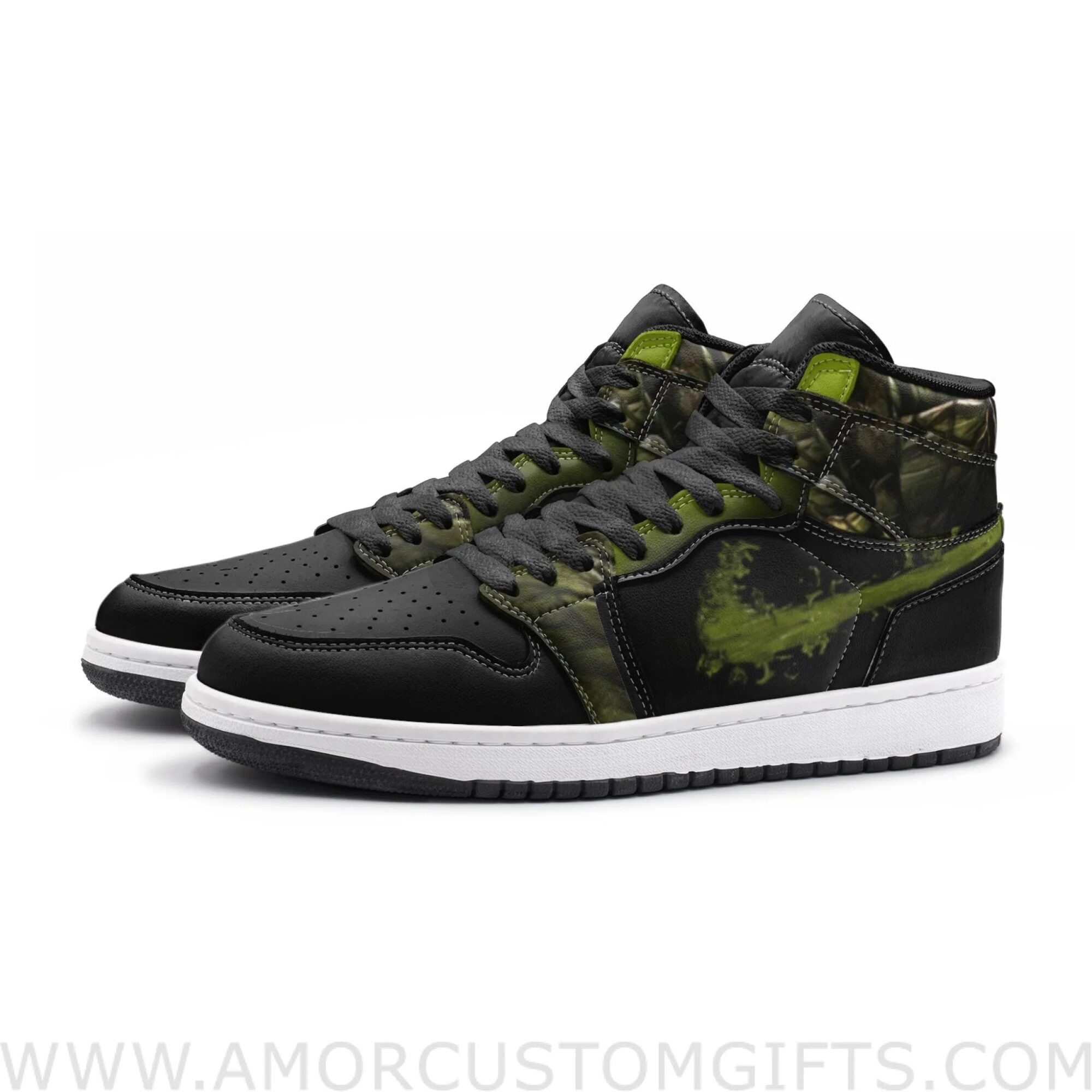 Custom Reptile Mortal Kombat Mid Top Basketball Sneakers Shoes | Personalizable Anime Fan Sneakers