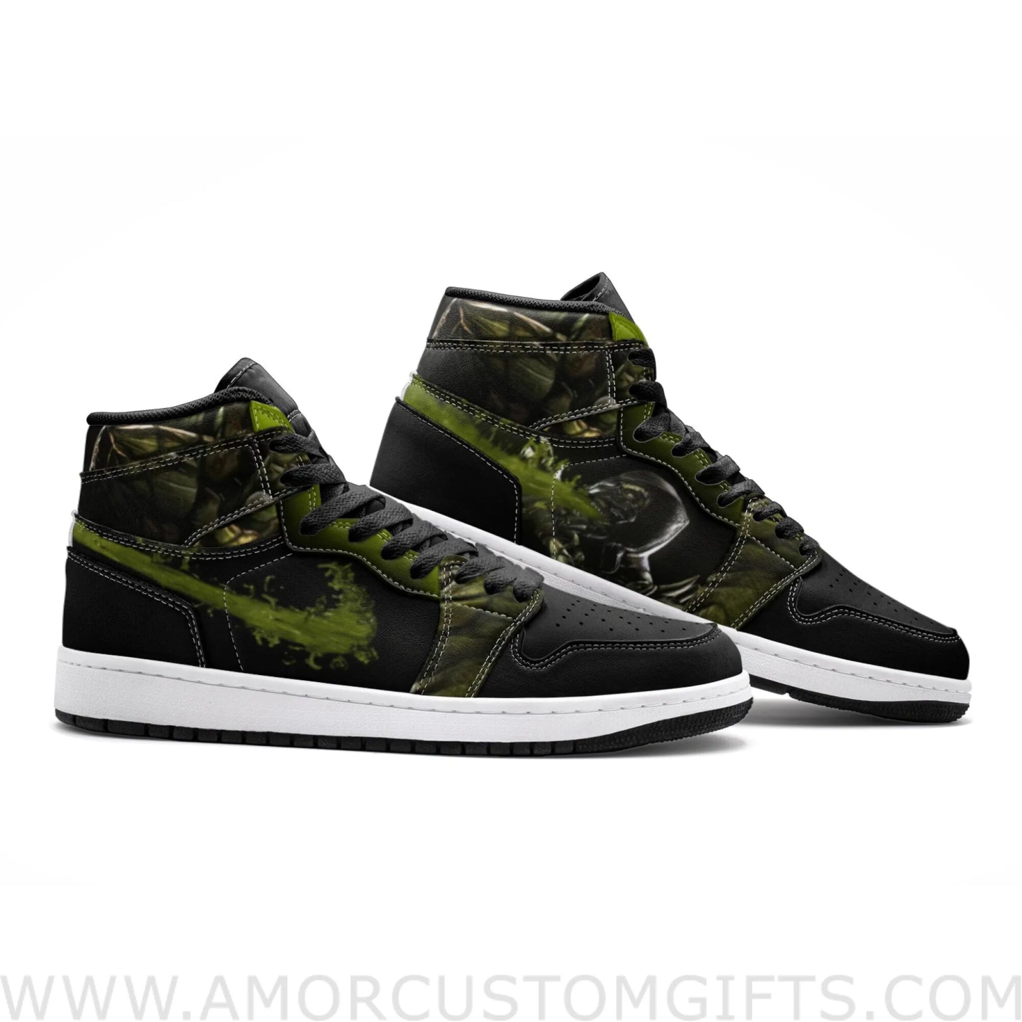 Custom Reptile Mortal Kombat Mid Top Basketball Sneakers Shoes | Personalizable Anime Fan Sneakers