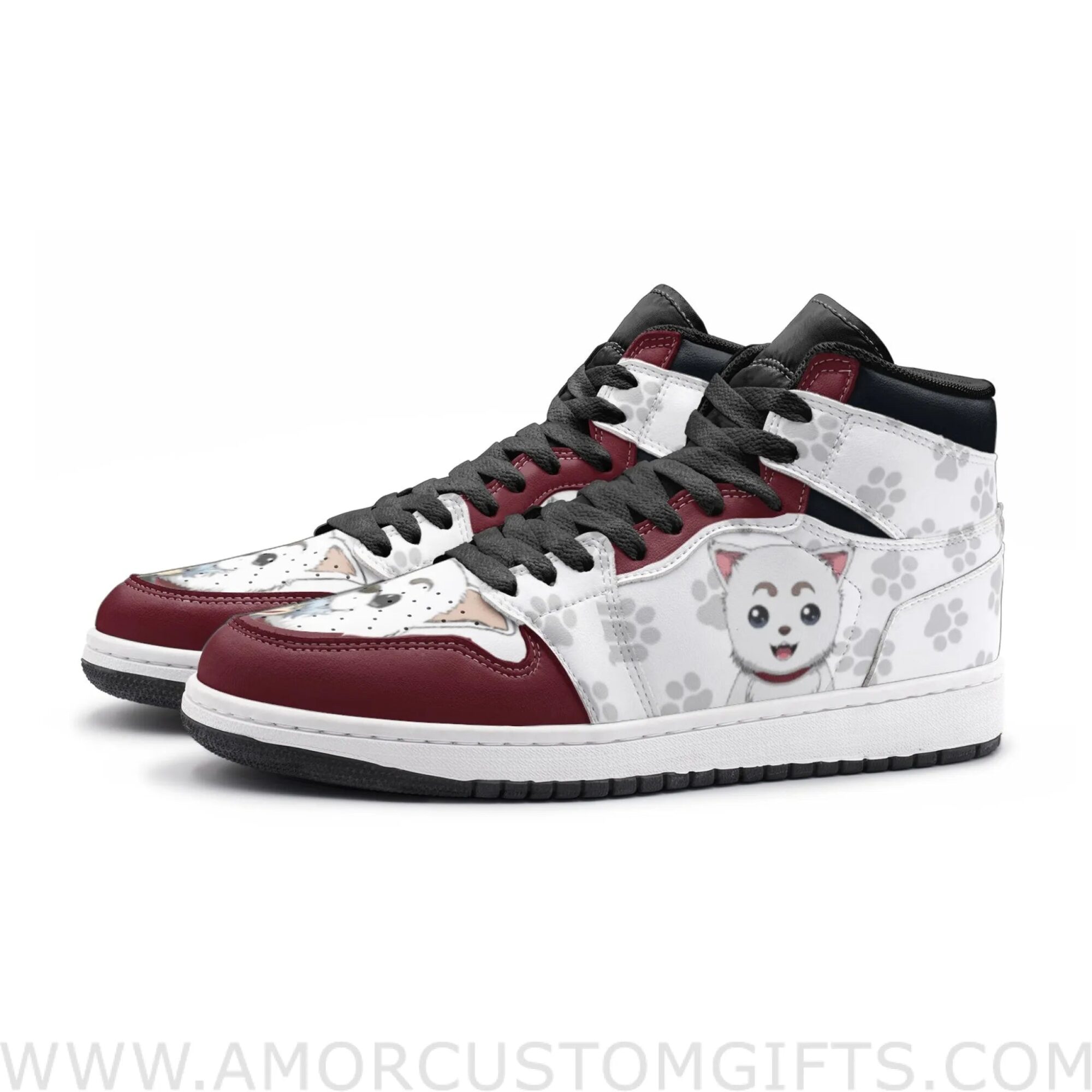 Custom Sadaharu Gintama Mid Top Basketball Sneakers Shoes | Personalizable Anime Fan Sneakers