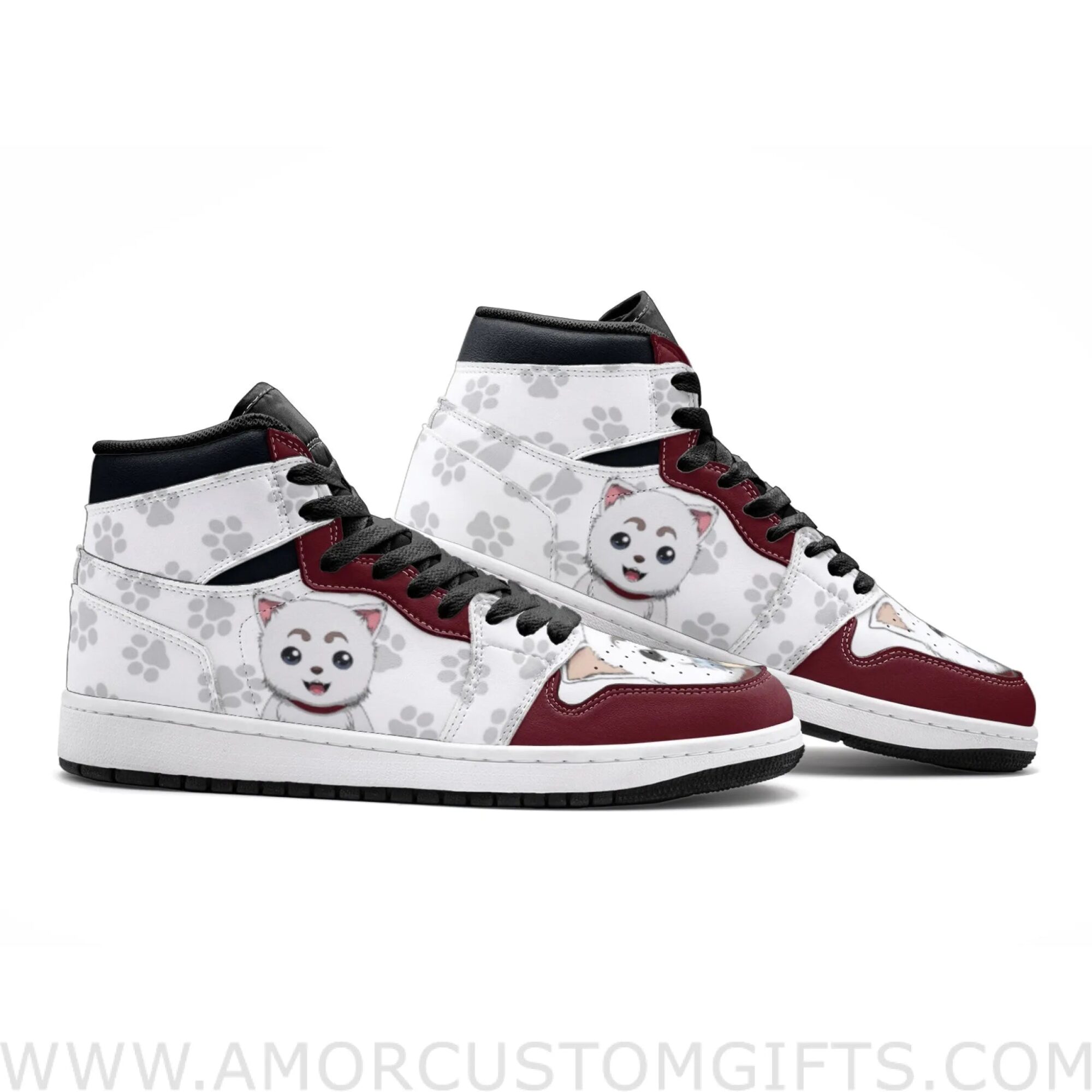 Custom Sadaharu Gintama Mid Top Basketball Sneakers Shoes | Personalizable Anime Fan Sneakers