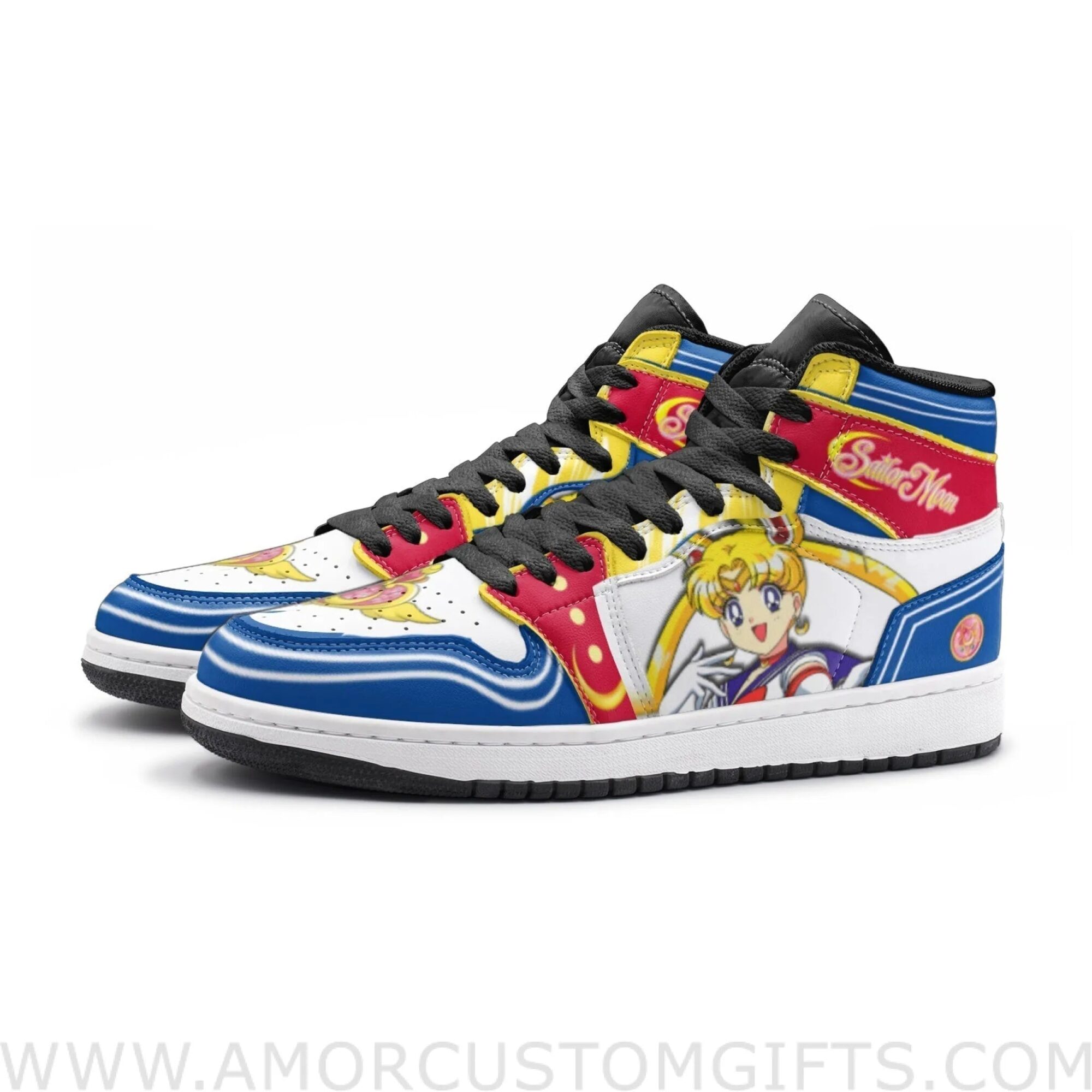 Custom Sailor Moon Mid Top Basketball Sneakers Shoes | Personalizable Anime Fan Sneakers