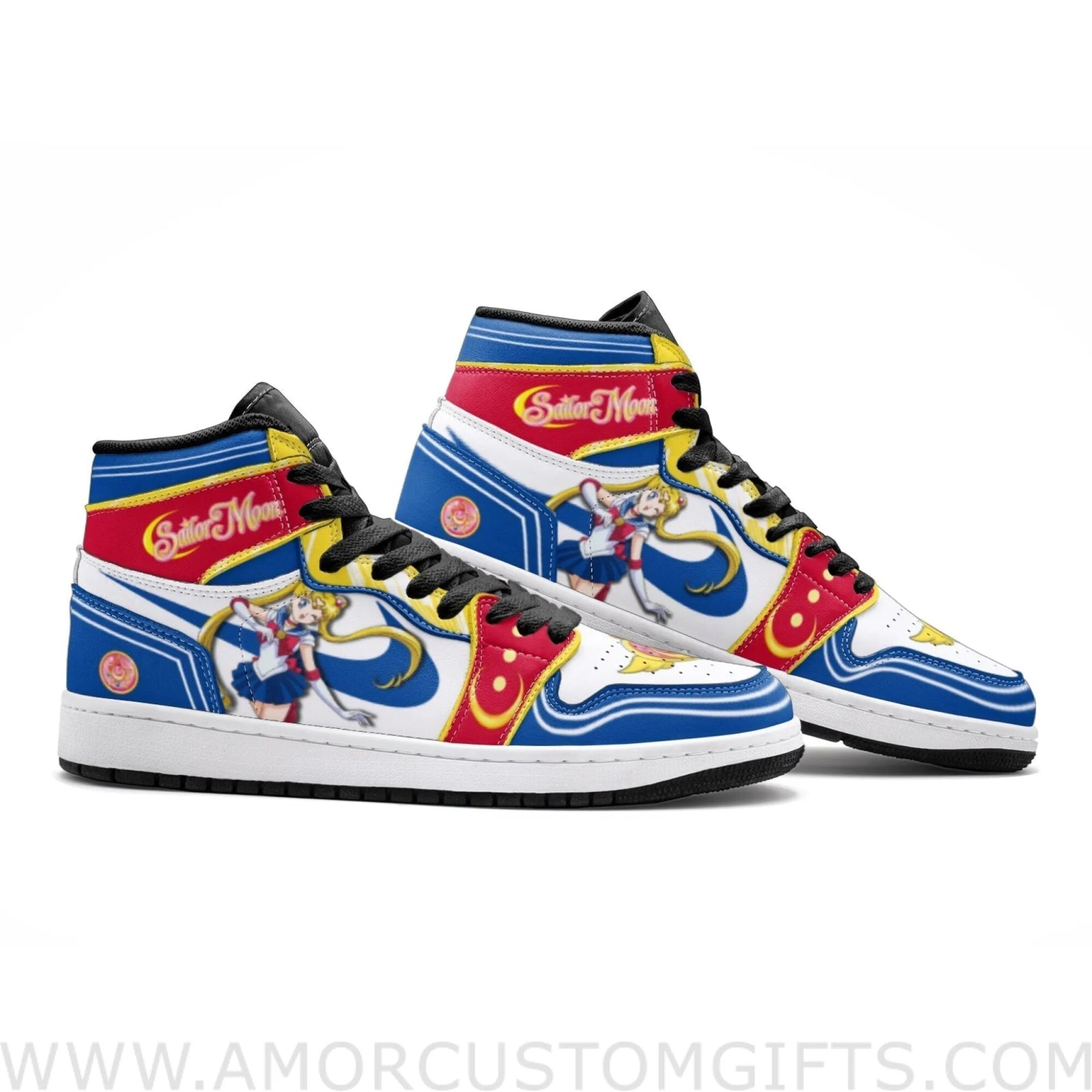 Custom Sailor Moon Mid Top Basketball Sneakers Shoes | Personalizable Anime Fan Sneakers