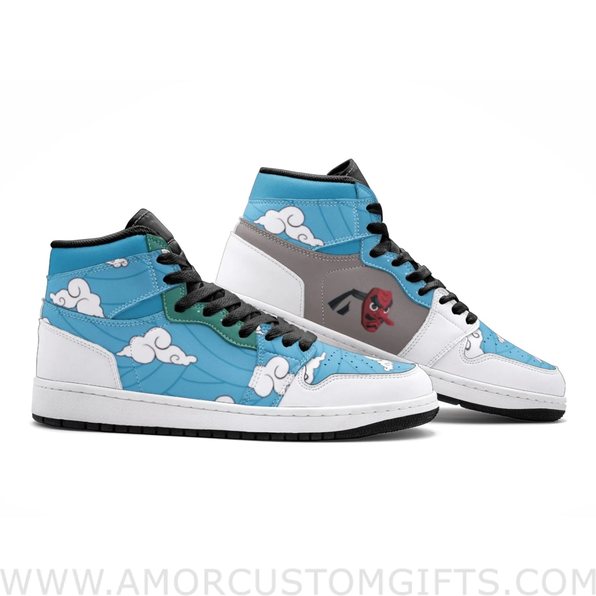 Custom Sakonji Urokodaki Demon Slayer V2 Mid Top Basketball Sneakers Shoes | Personalizable Anime Fan Sneakers