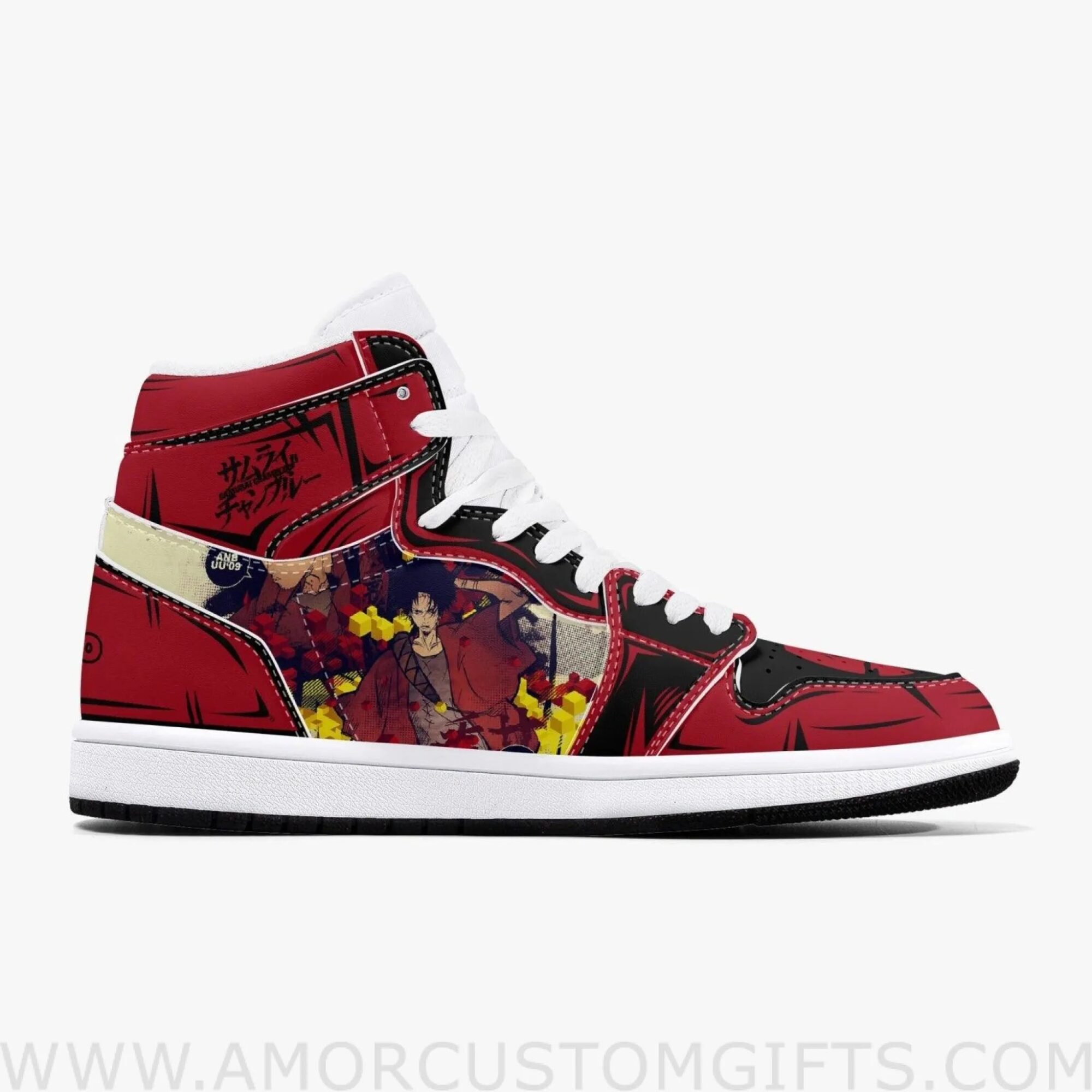 Custom Samurai Champloo JD1 Anime Sneakers Mid 1 Basketball Shoes