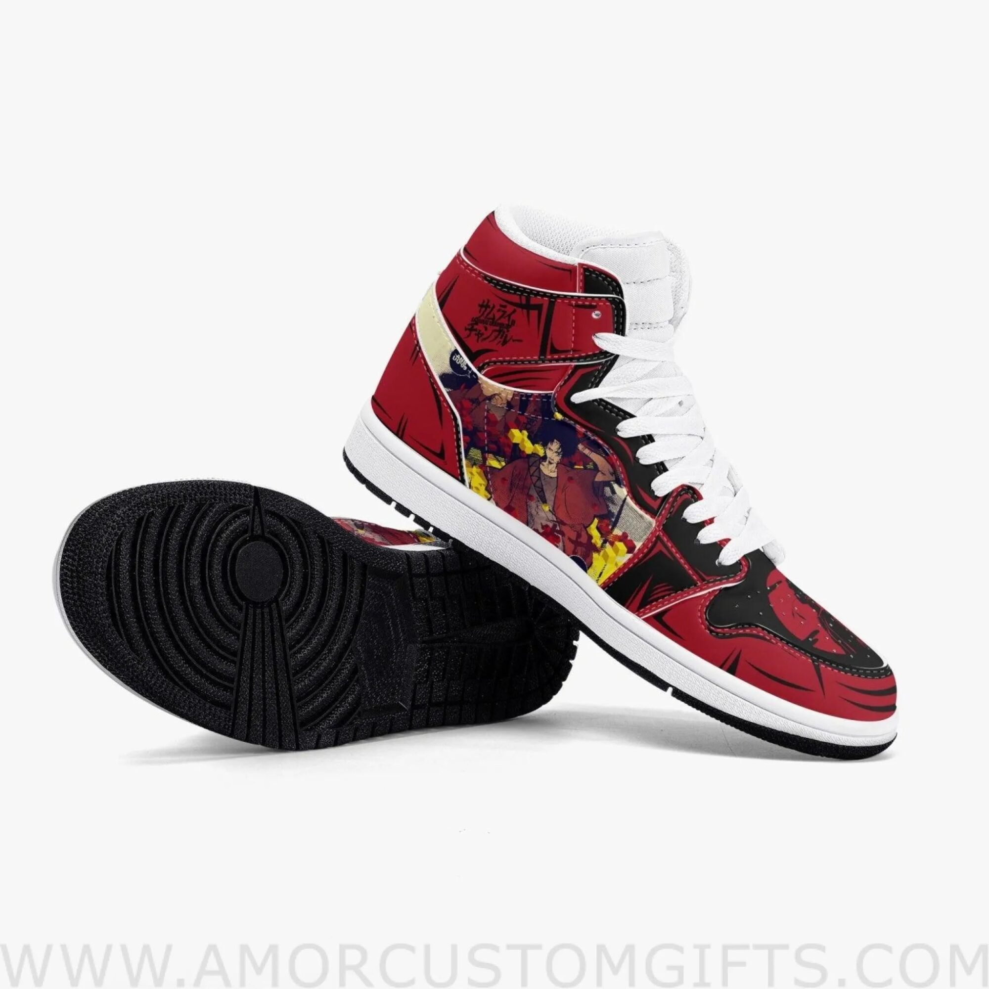 Custom Samurai Champloo JD1 Anime Sneakers Mid 1 Basketball Shoes