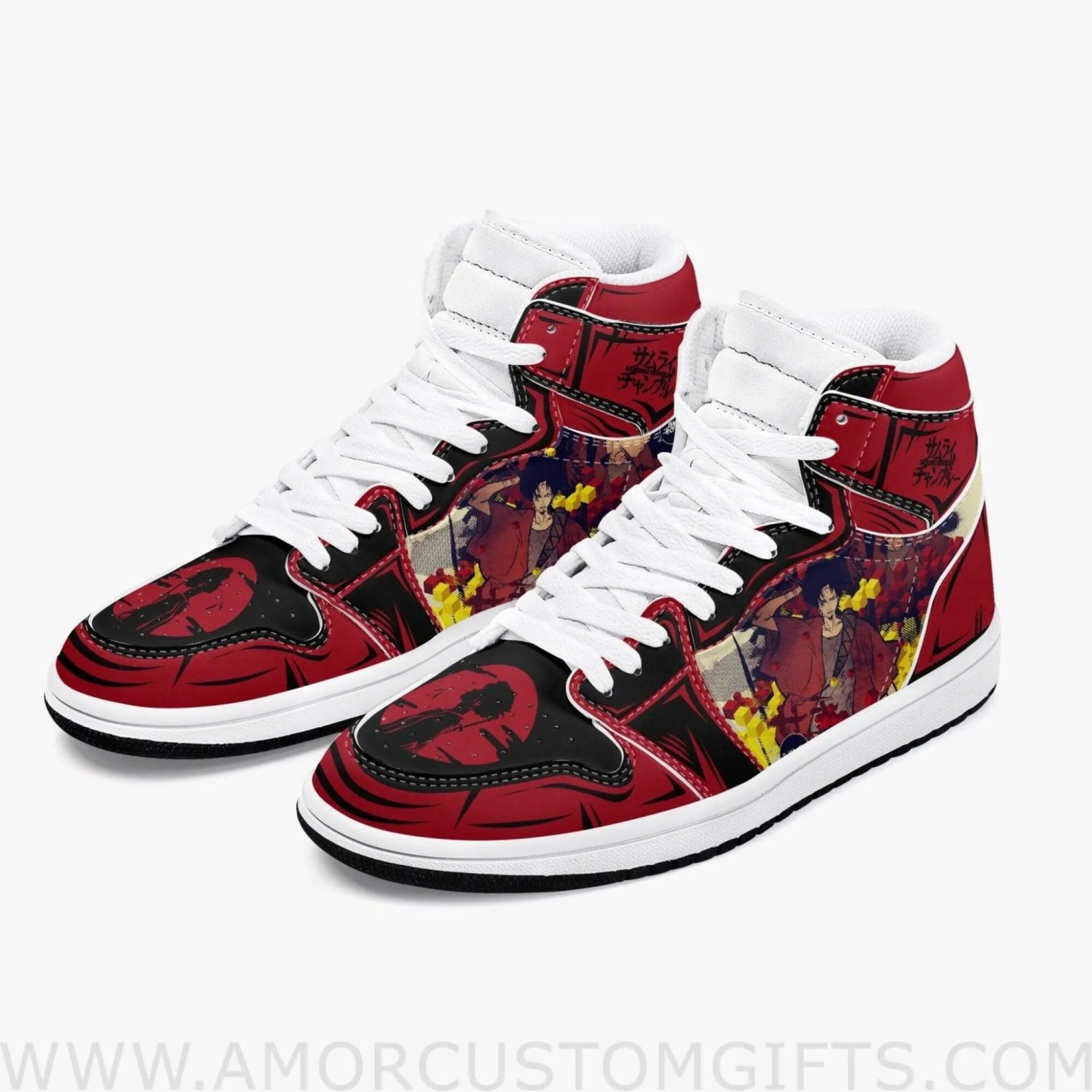 Custom Samurai Champloo JD1 Anime Sneakers Mid 1 Basketball Shoes