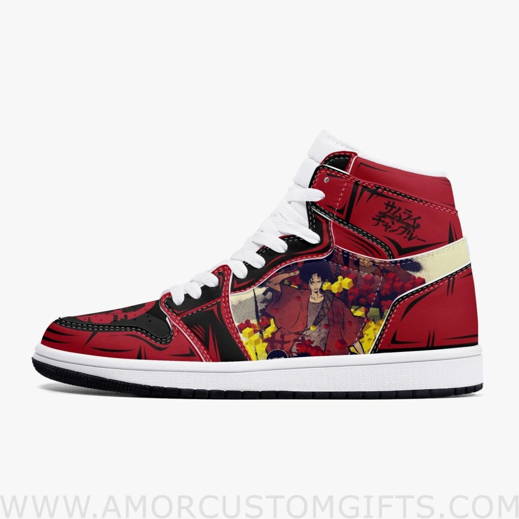 Custom Samurai Champloo JD1 Anime Sneakers Mid 1 Basketball Shoes