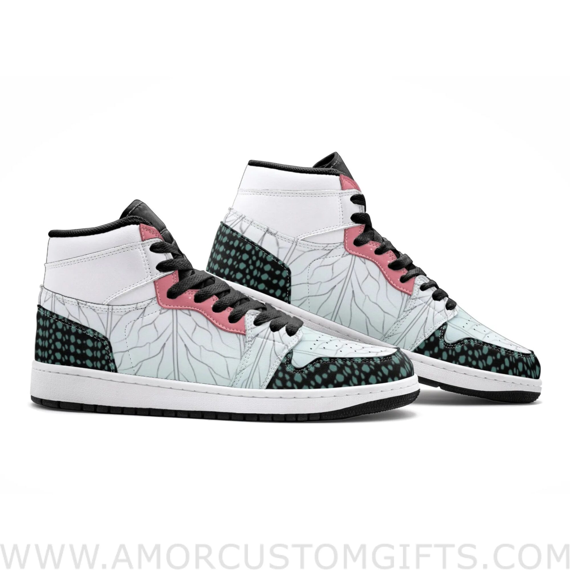 Custom Shinobu Kocho Demon Slayer Mid Top Basketball Sneakers Shoes | Personalizable Anime Fan Sneakers