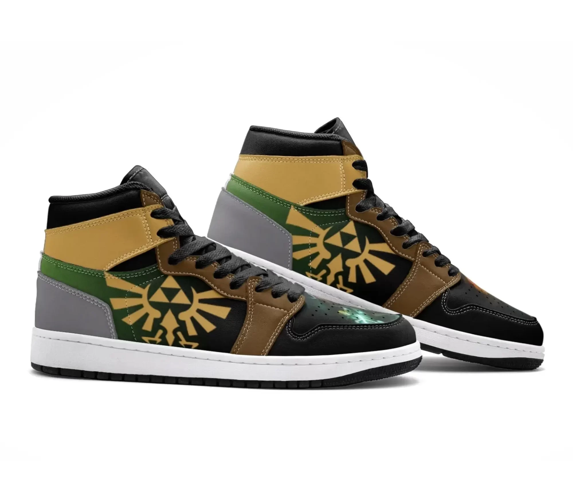 Custom Showdown Battle Zelda Mid Top Basketball Sneakers Shoes | Personalizable Anime Fan Sneakers