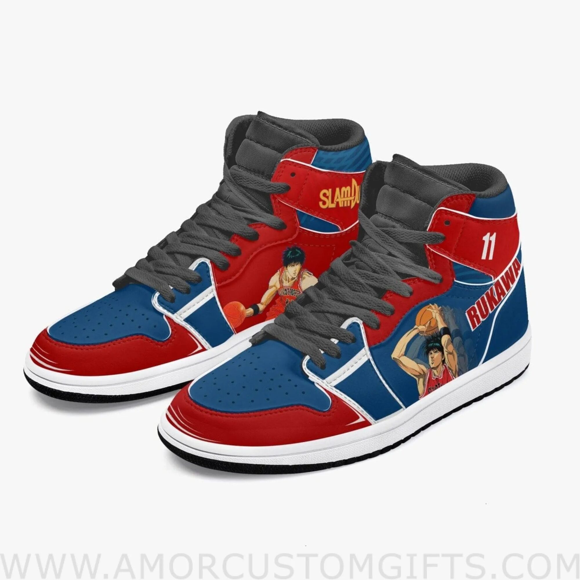 Custom Slam Dunk Rukawa JD1 Anime Sneakers Mid 1 Basketball Shoes