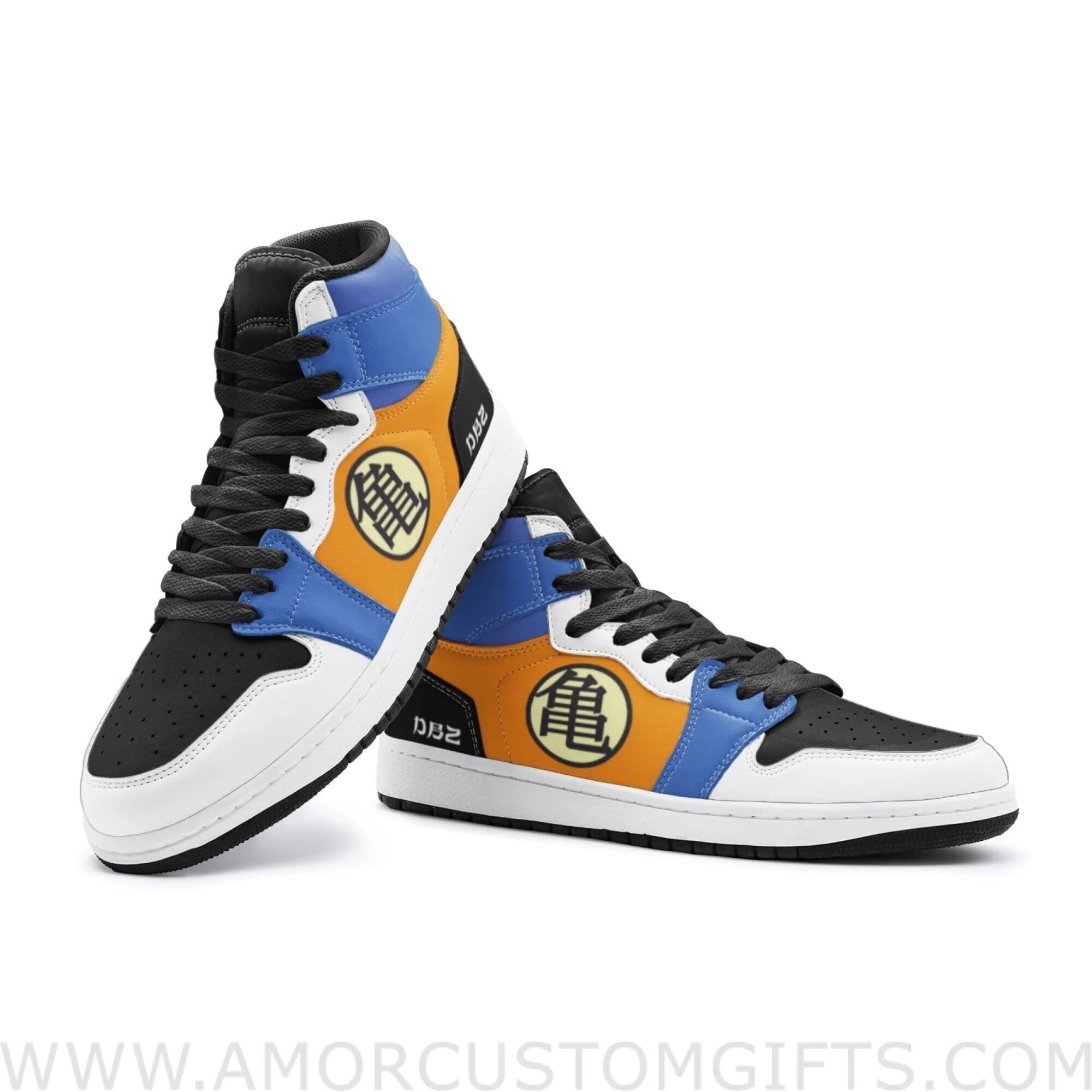 Custom Son Goku Dragonball Z Mid Top Basketball Sneakers Shoes | Personalizable Anime Fan Sneakers