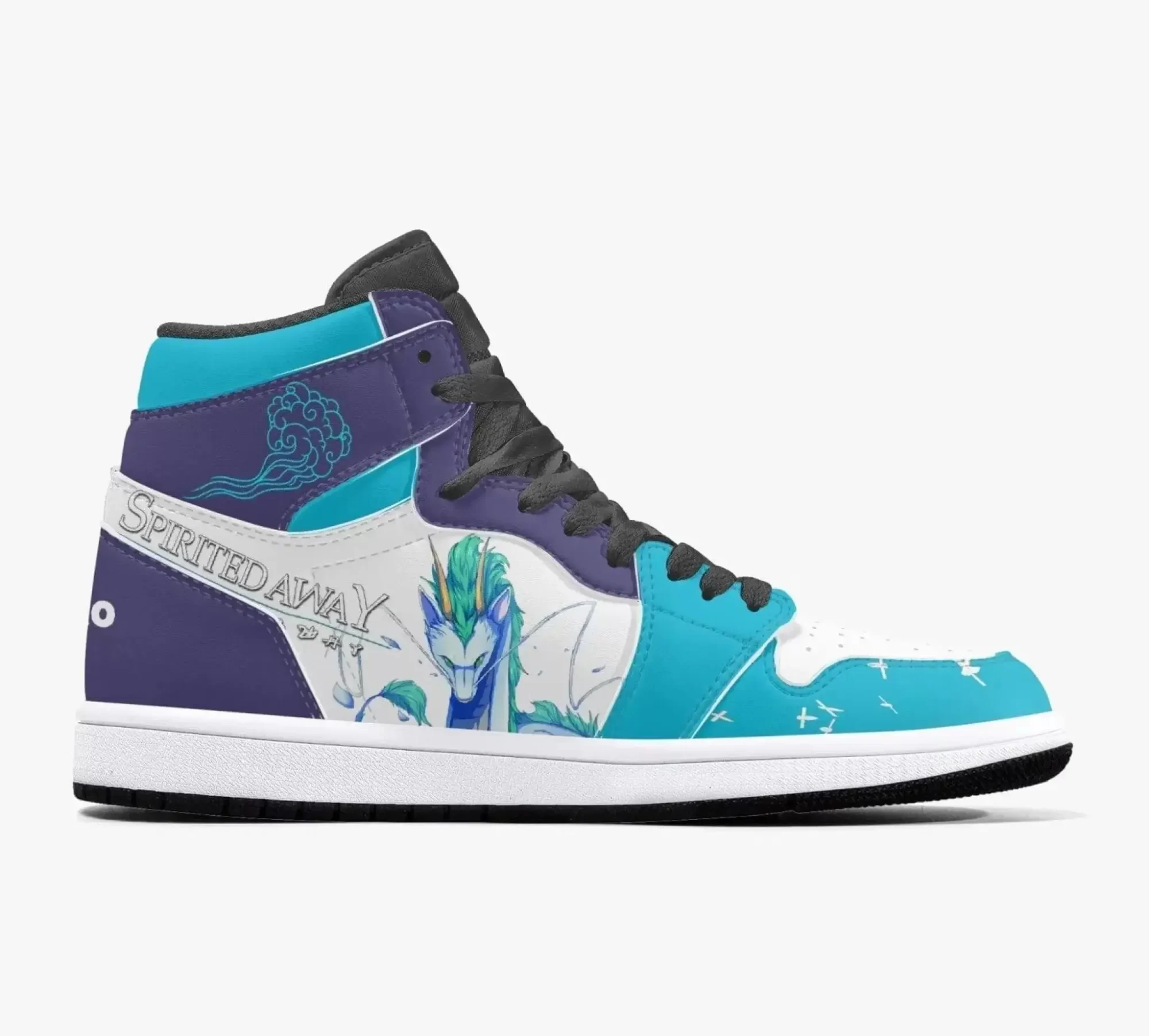 Custom Spirited Away Haku JD1 Anime Sneakers Mid 1 Basketball Shoes