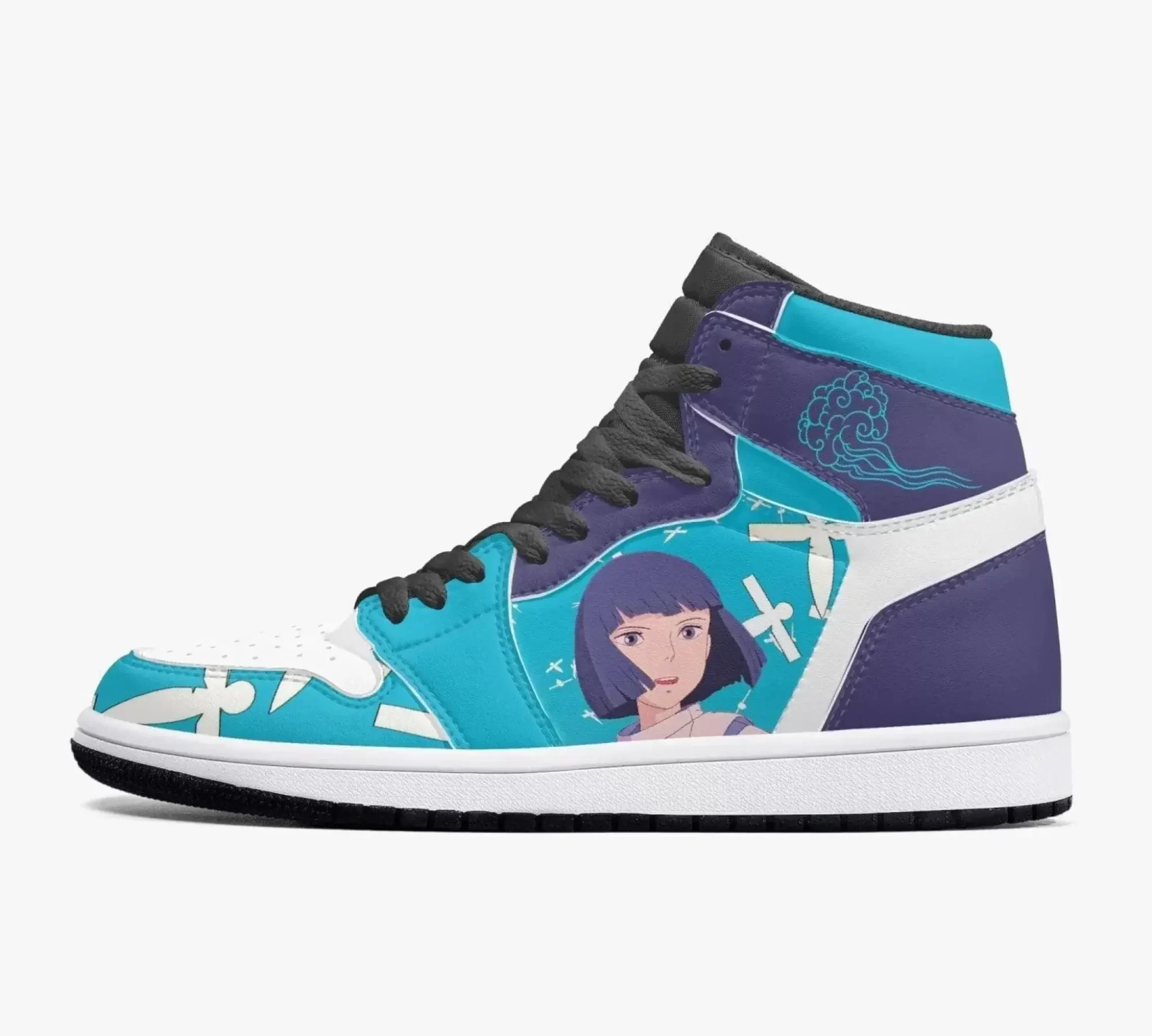 Custom Spirited Away Haku JD1 Anime Sneakers Mid 1 Basketball Shoes