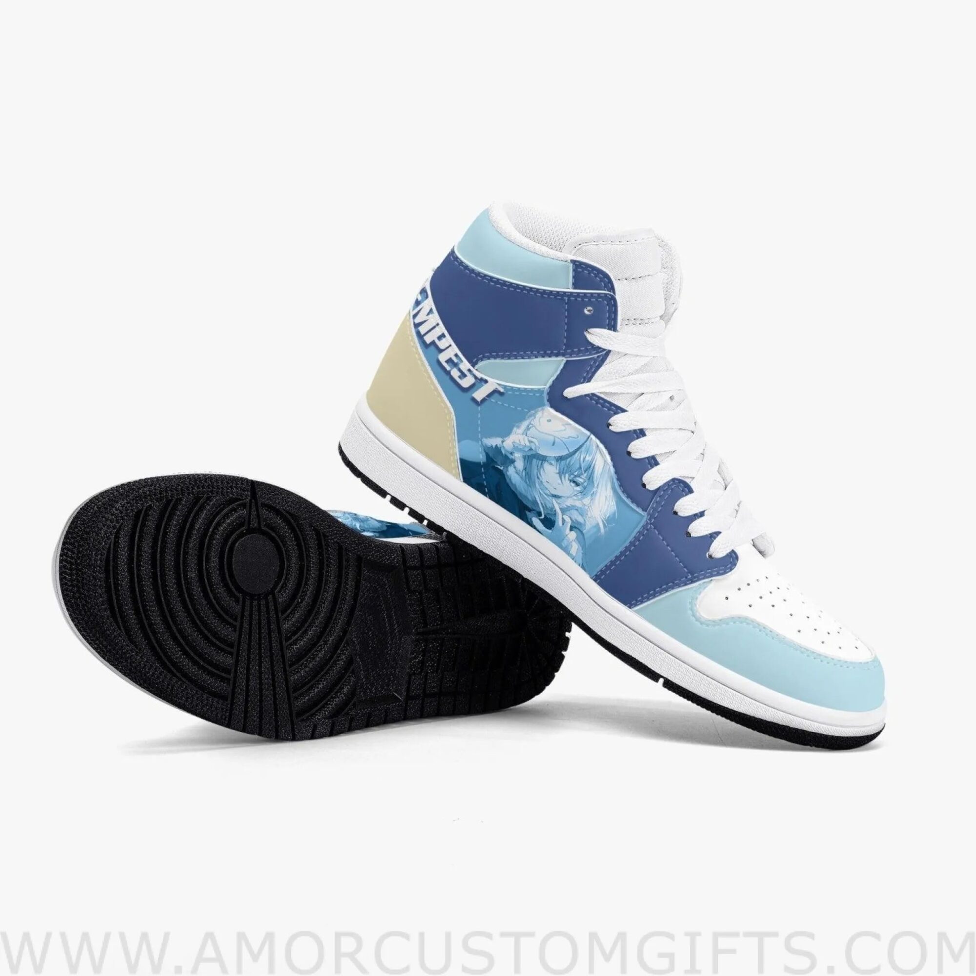 Custom That Time I Got Reincarnated as a Slime Rimuru JD1 Anime Sneakers Mid 1 Basketball Shoes