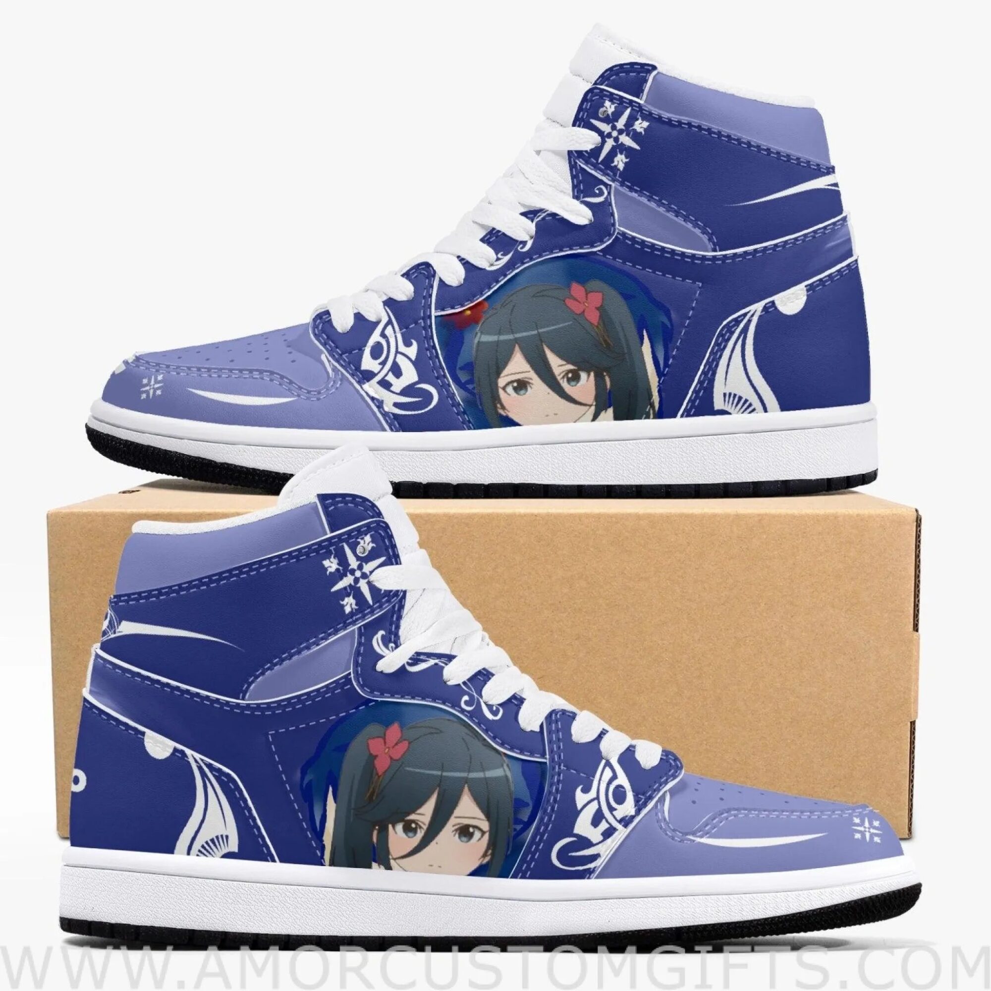 Custom The Devil Is a Part-Timer! Suzuno Kamazuki JD1 Anime Sneakers Mid 1 Basketball Shoes