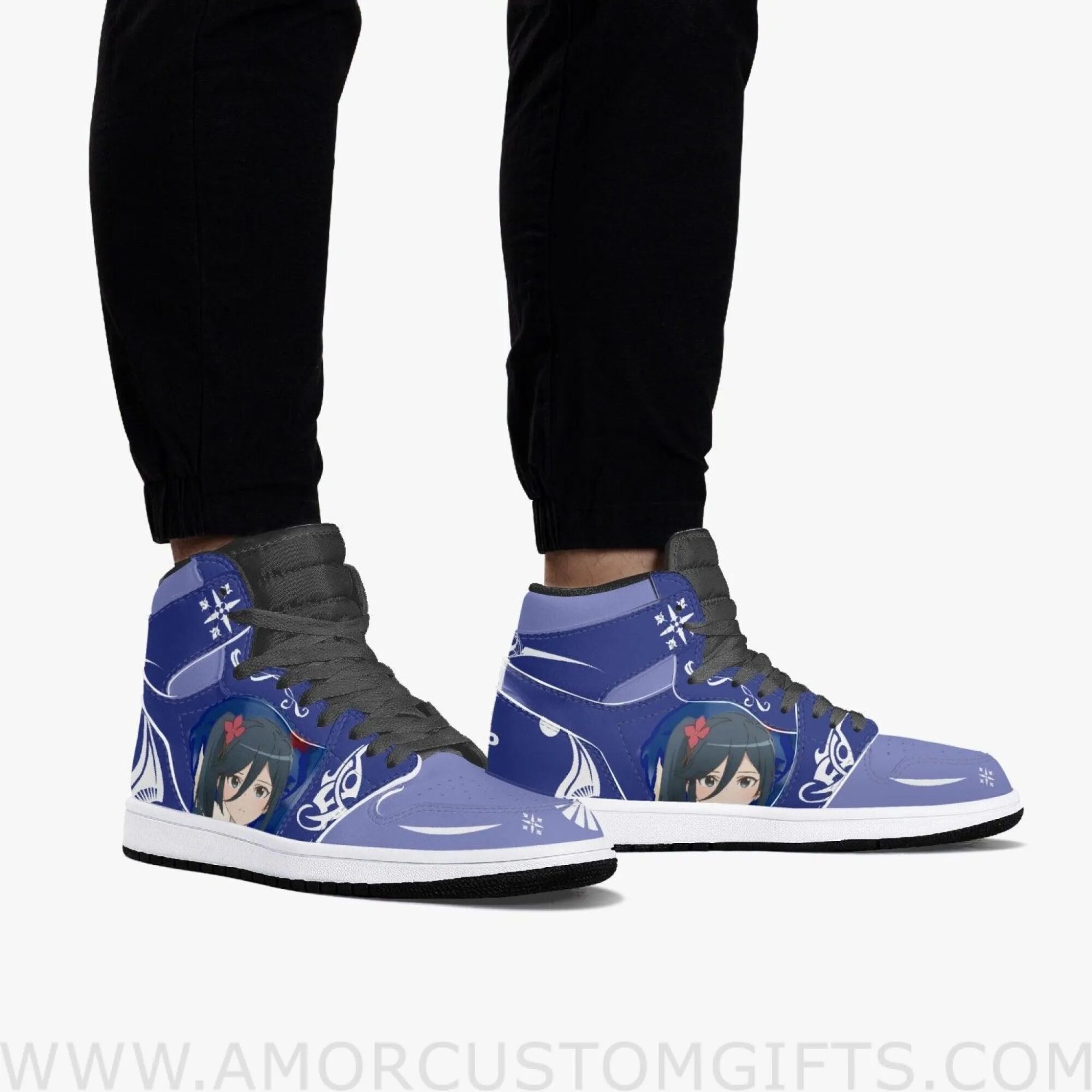 Custom The Devil Is a Part-Timer! Suzuno Kamazuki JD1 Anime Sneakers Mid 1 Basketball Shoes