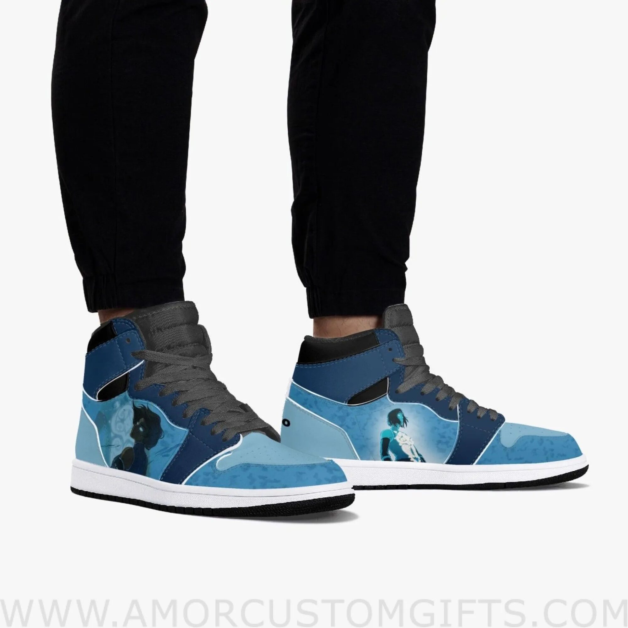 Custom The Legend Of Korra Korra JD1 Anime Sneakers Mid 1 Basketball Shoes