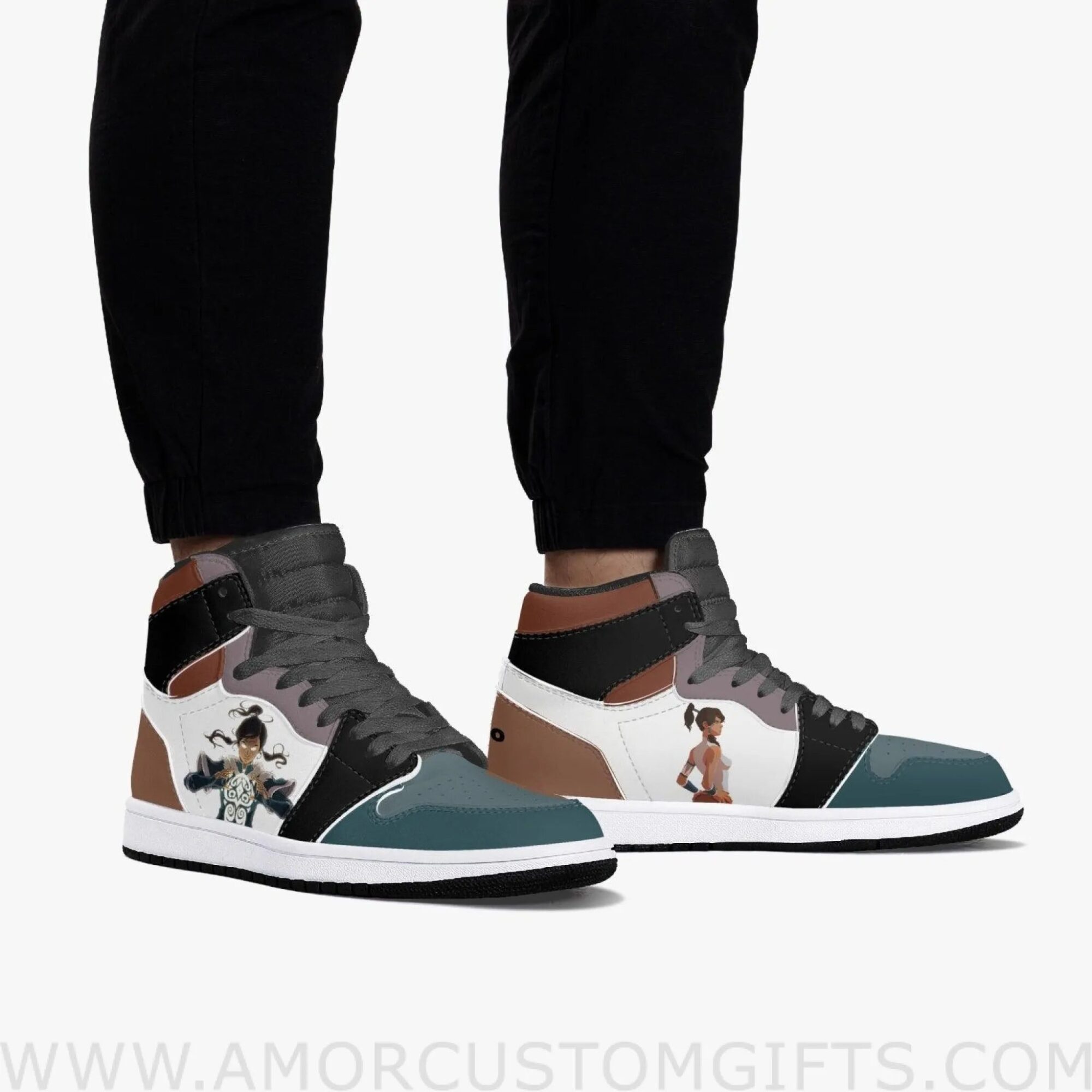 Custom The Legend Of Korra Korra JD1 Anime Sneakers Mid 1 Basketball Shoes