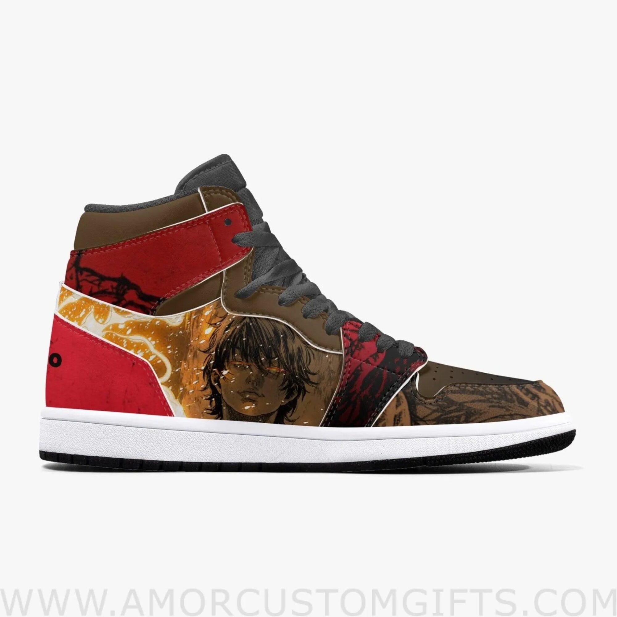 Custom Young Baki JD1 Anime Sneakers Mid 1 Basketball Shoes