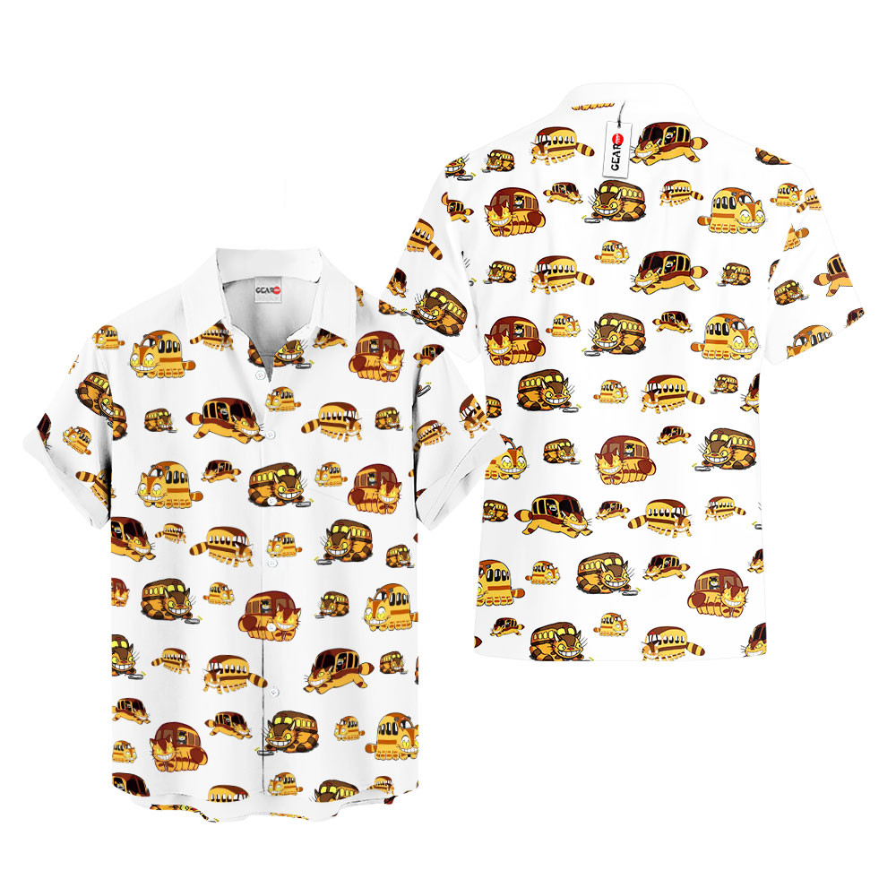 Catbus Hawaiian Shirt My Neighbor Totoro Hawaiian Shirt Anime Hawaiian Shirt