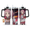 Rika Shinozaki (Lisbeth) Personalized Name Coffee 40oz Anime Tumbler Cup With Handle Custom Anime