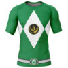 Hooktab Green Ranger Mighty Morphin Power Rangers Short Sleeve Rash Guard Compression Shirt Cosplay Anime Gym Shirt