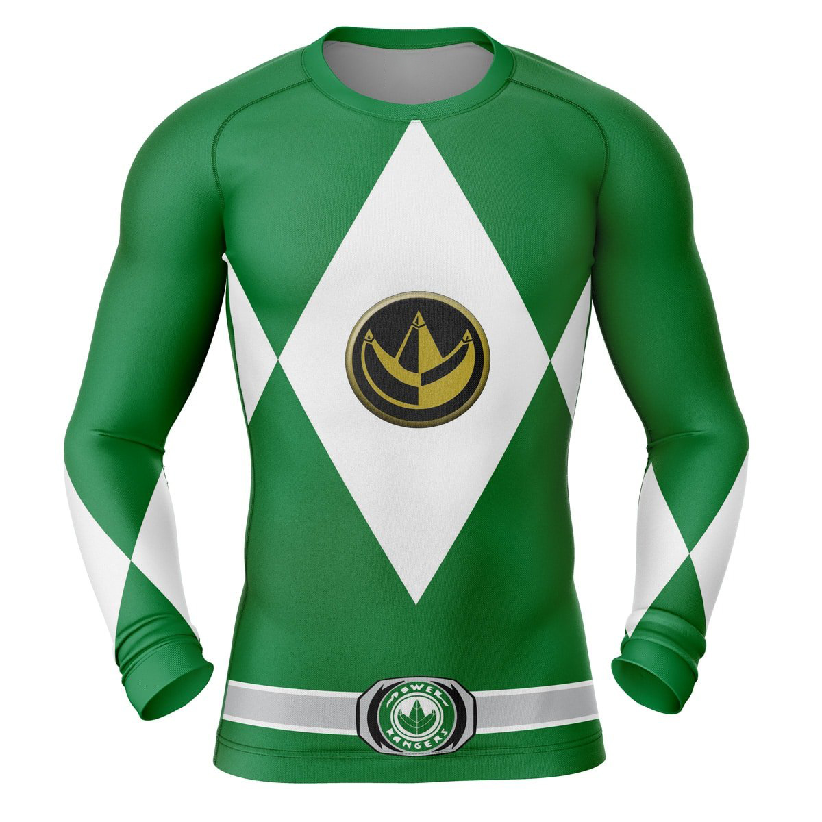 Hooktab Green Ranger Power Rangers Long Sleeve Rash Guard Compression Cosplay Anime Gym Shirt