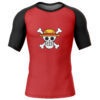 Hooktab Luffy Straw Hat pirates One Piece Short Sleeve Rash Guard Compression Shirt Cosplay Anime Gym Shirt