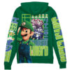 Luigi Super Mario Streetwear Otaku Cosplay Anime Zip Hoodie