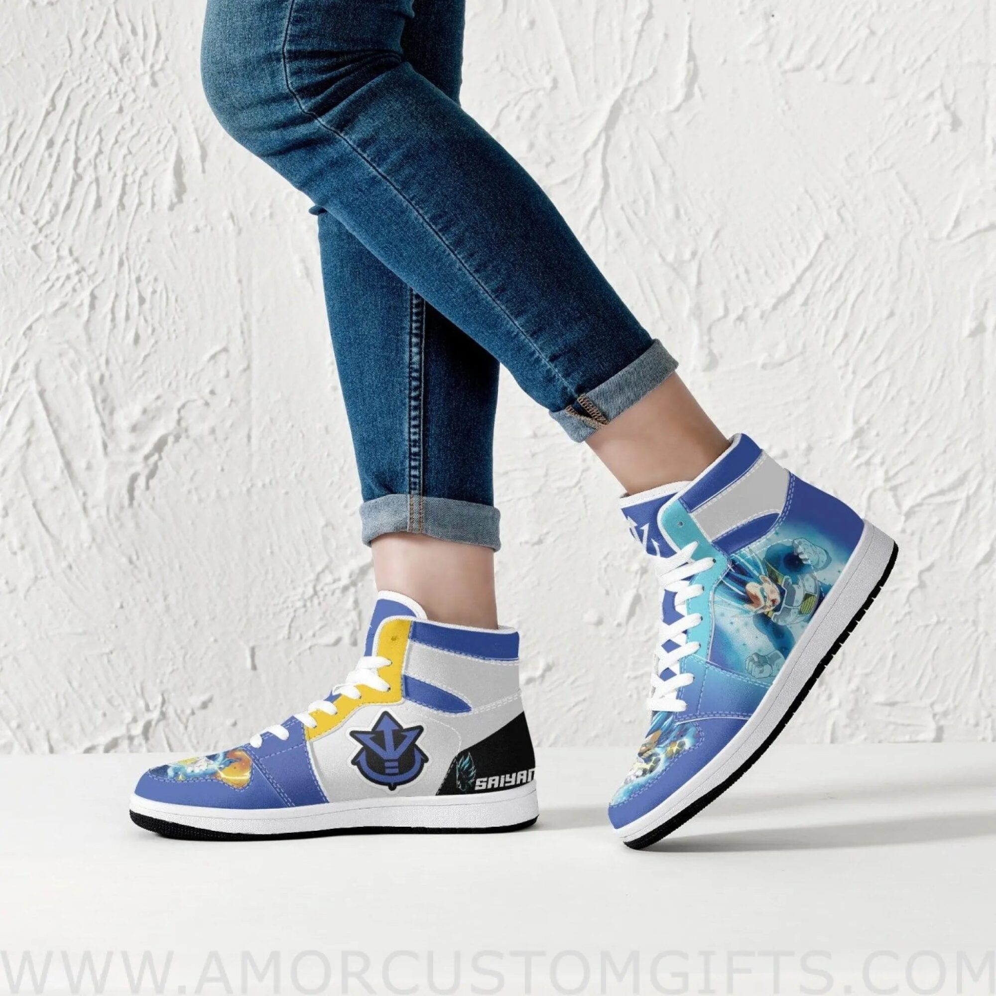 Super Saiyan Vegeta Dragon Ball Z Mid Top Basketball Sneakers Shoes