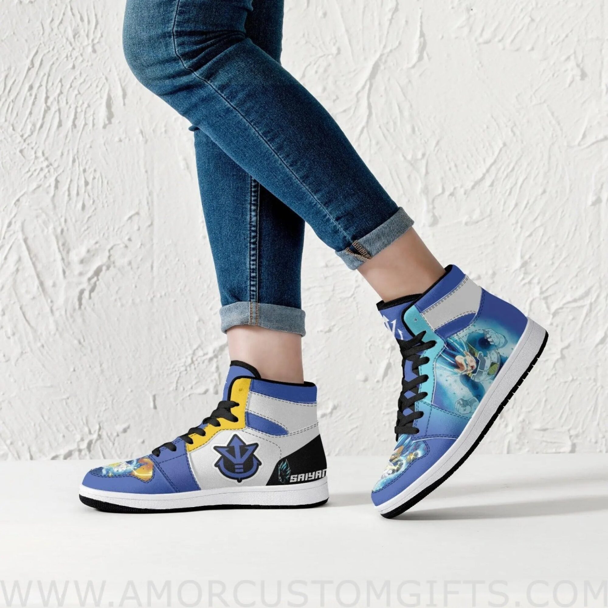 Super Saiyan Vegeta Dragon Ball Z Mid Top Basketball Sneakers Shoes