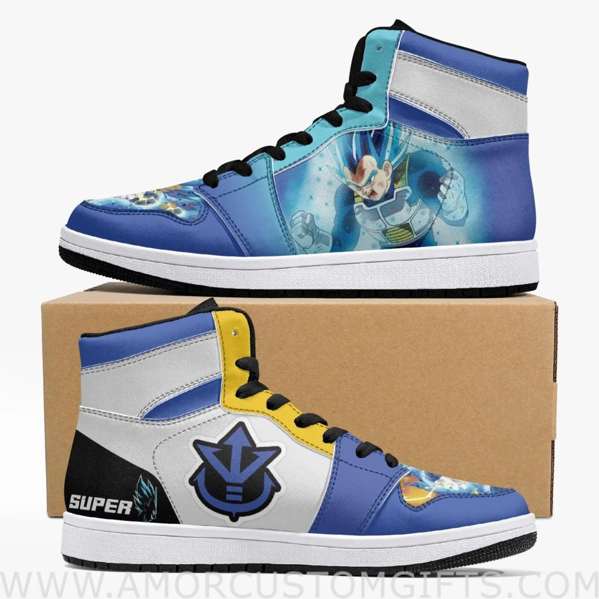 Super Saiyan Vegeta Dragon Ball Z Mid Top Basketball Sneakers Shoes