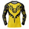 Hooktab Trafalgar Law One Piece Long Sleeve Rash Guard Compression Shirt Cosplay Anime Gym Shirt