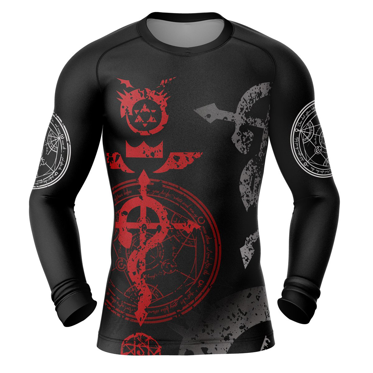 Hooktab Transmutation Circle Fullmetal Alchemist Long Sleeve Rash Guard Compression Cosplay Anime Gym Shirt