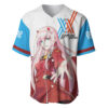 002 Zero Two Strelitzia Baseball Jersey Darling in the Franxx Baseball Jersey Anime Baseball Jersey